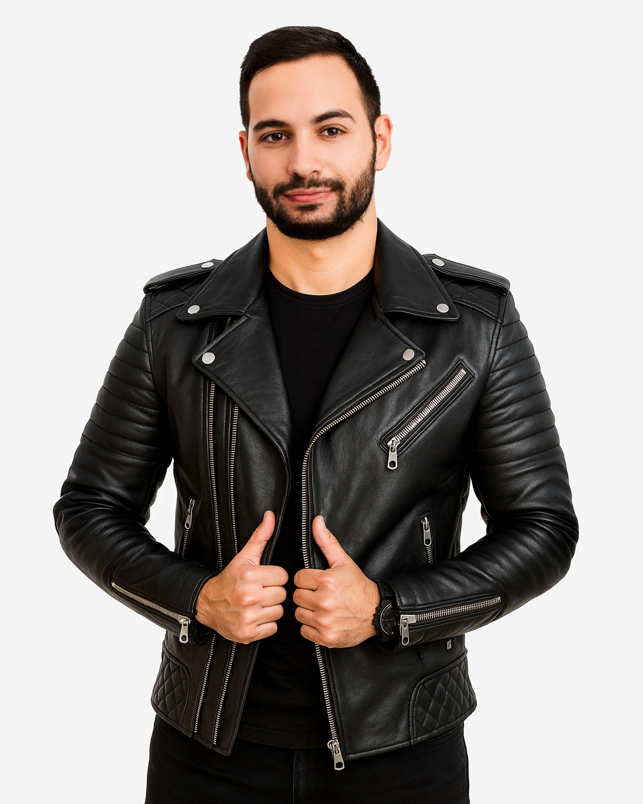 Milano – Men’s Black Leather Biker Jacket Milano – Men’s Black Leather Biker Jacket