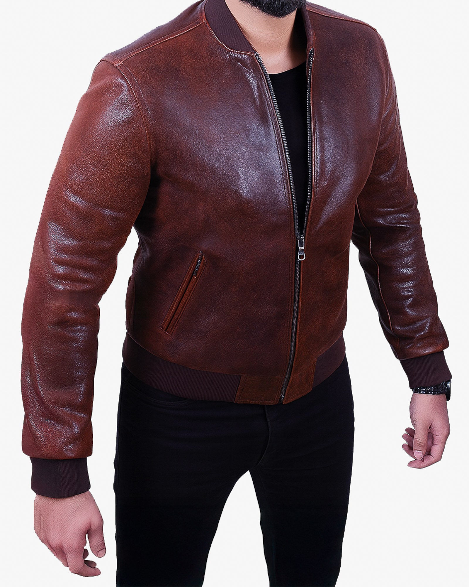 Torino – Men’s Vintage Brown Leather Bomber Jacket Torino – Men’s Vintage Brown Leather Bomber Jacket
