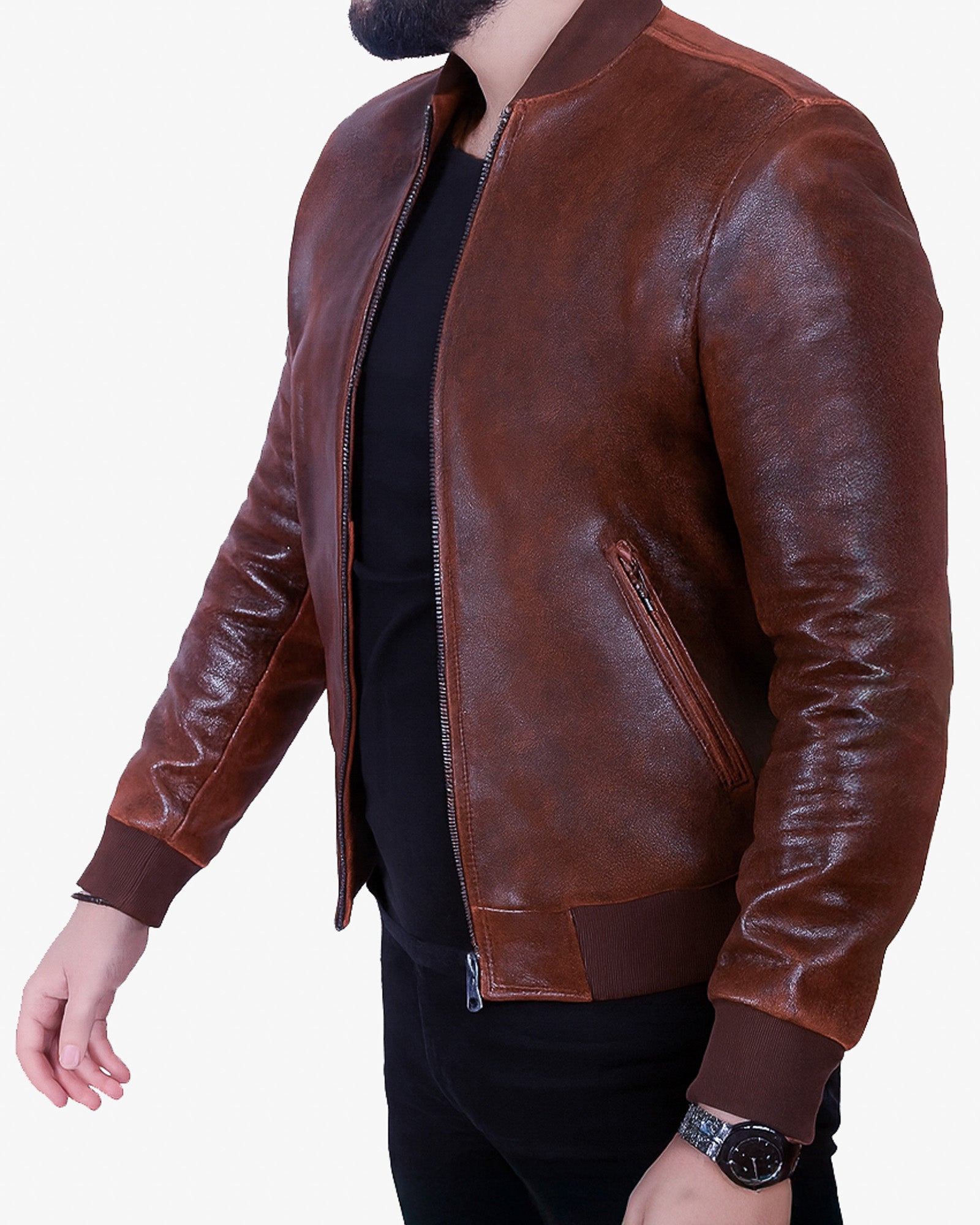 Torino – Men’s Vintage Brown Leather Bomber Jacket Torino – Men’s Vintage Brown Leather Bomber Jacket