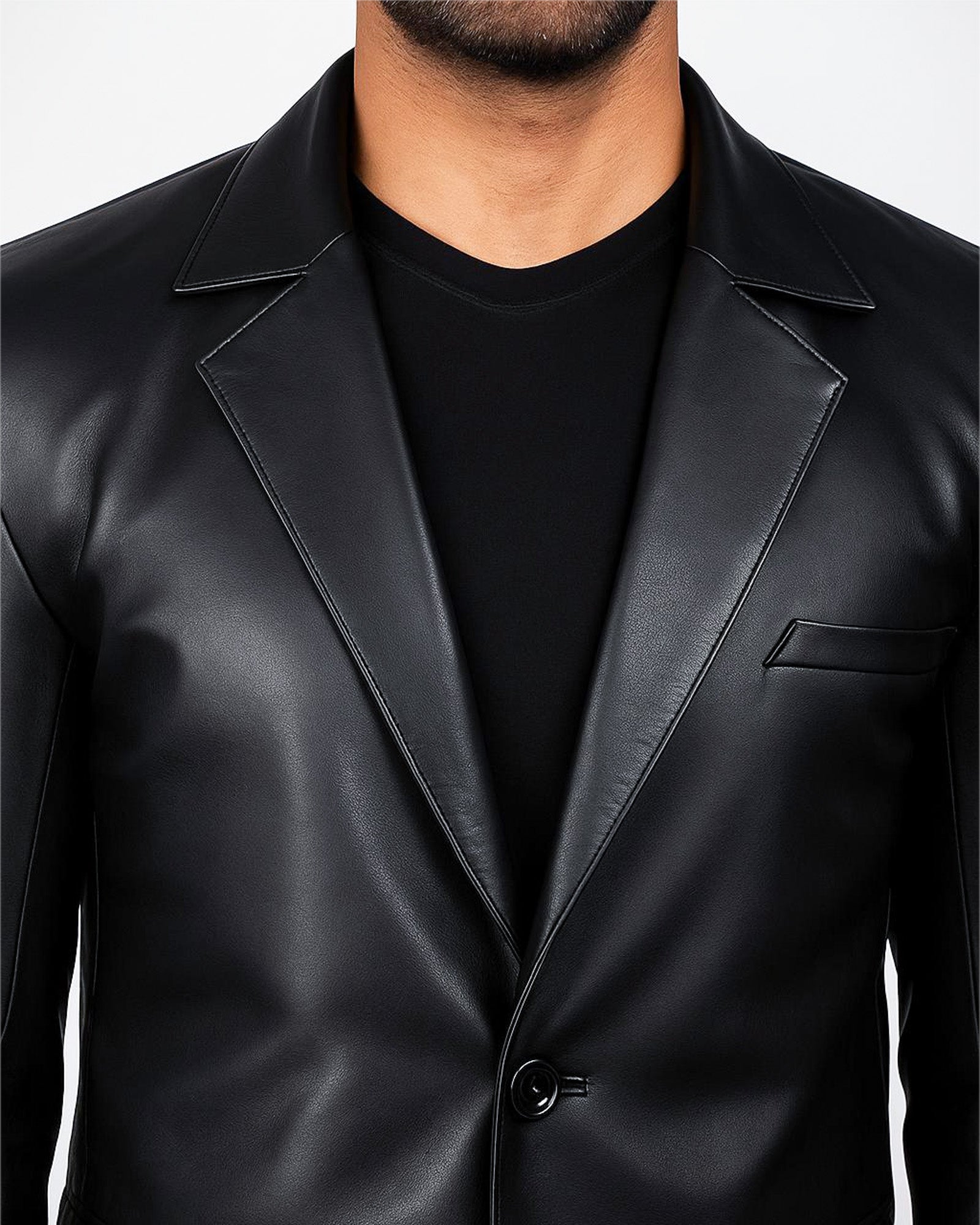Parma – Classic Black Leather Suit Jacket for Men Parma – Classic Black Leather Suit Jacket for Men