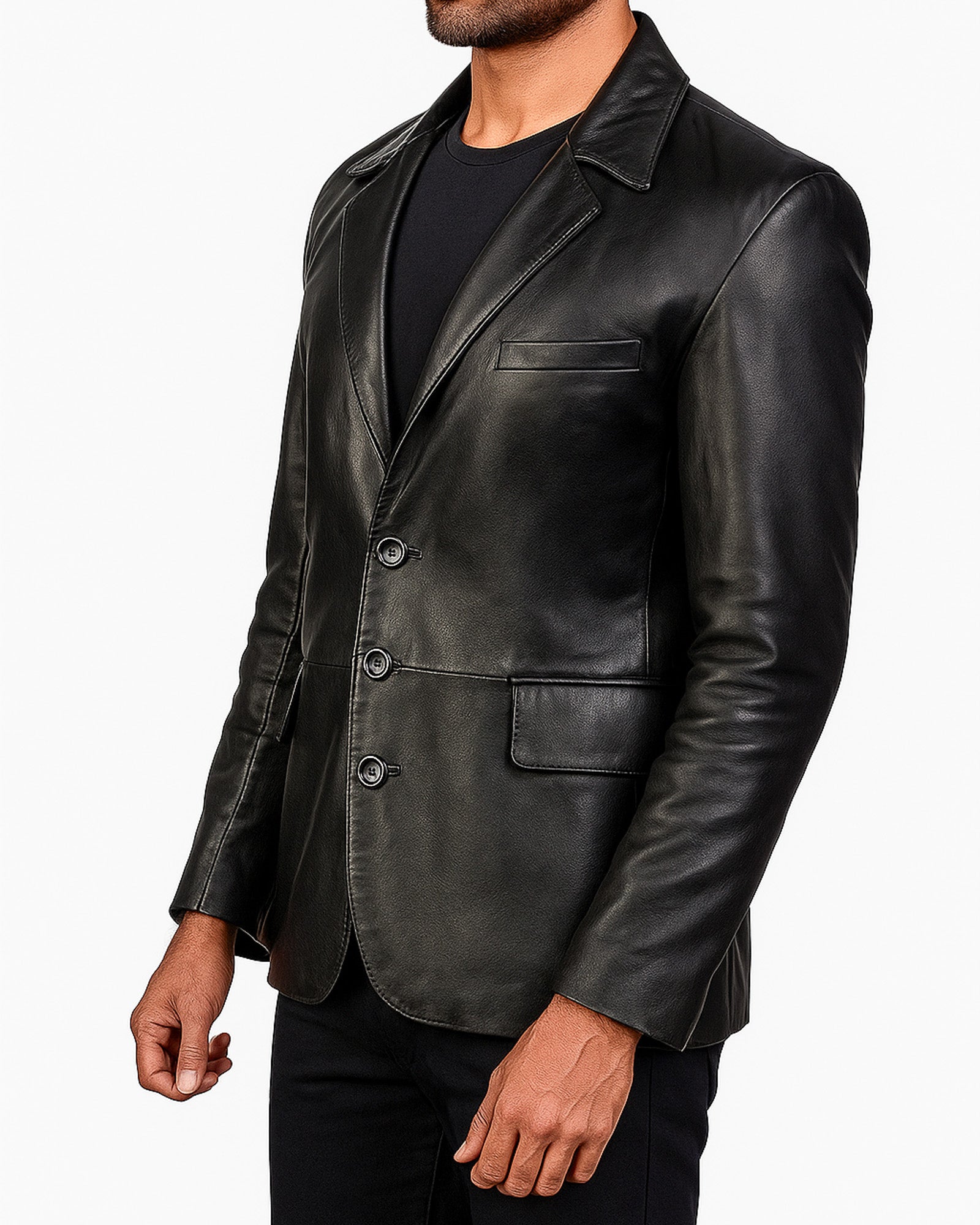 Parma – Classic Black Leather Suit Jacket for Men Parma – Classic Black Leather Suit Jacket for Men