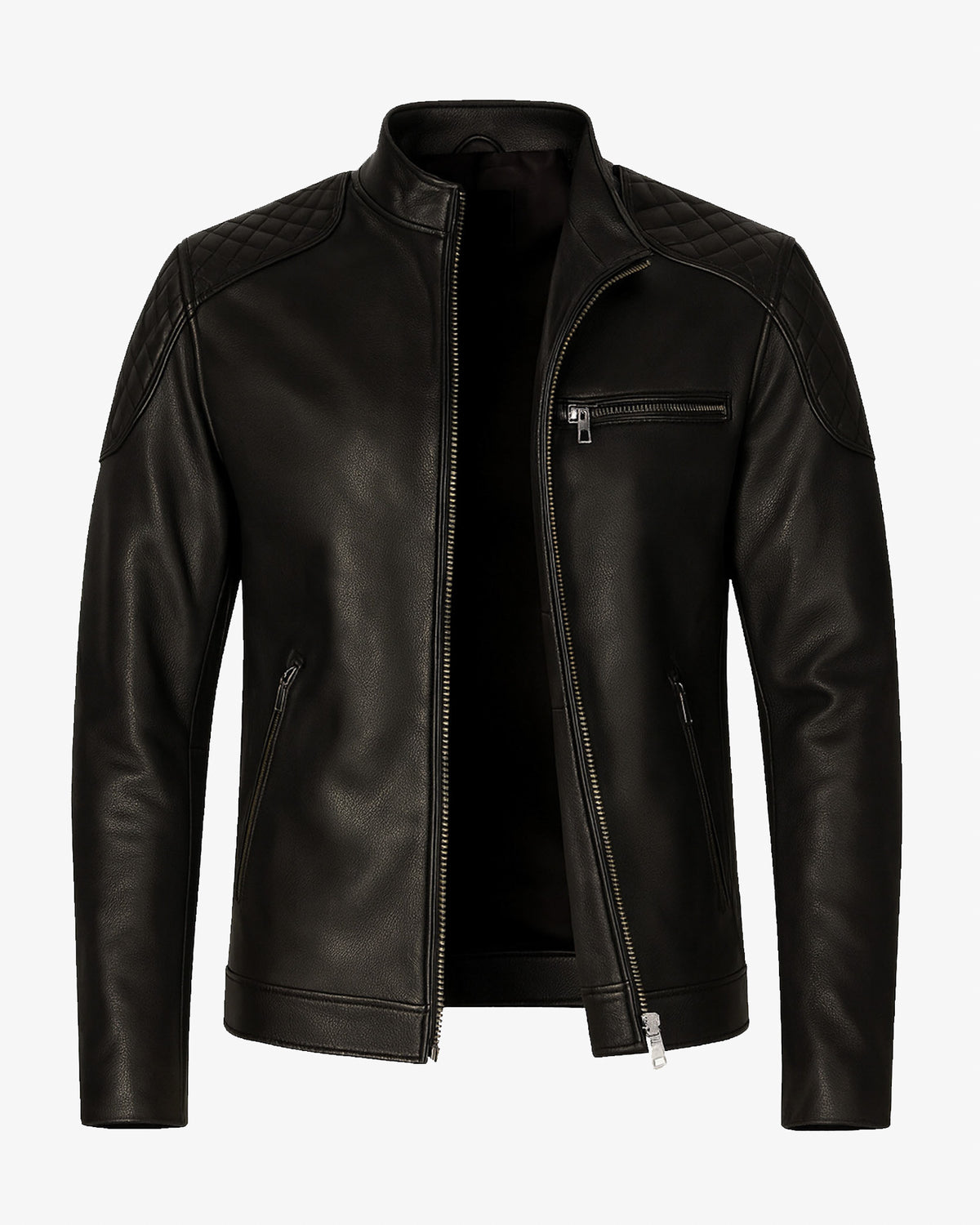 Ortona - Men’s Black Leather Biker Jacket
