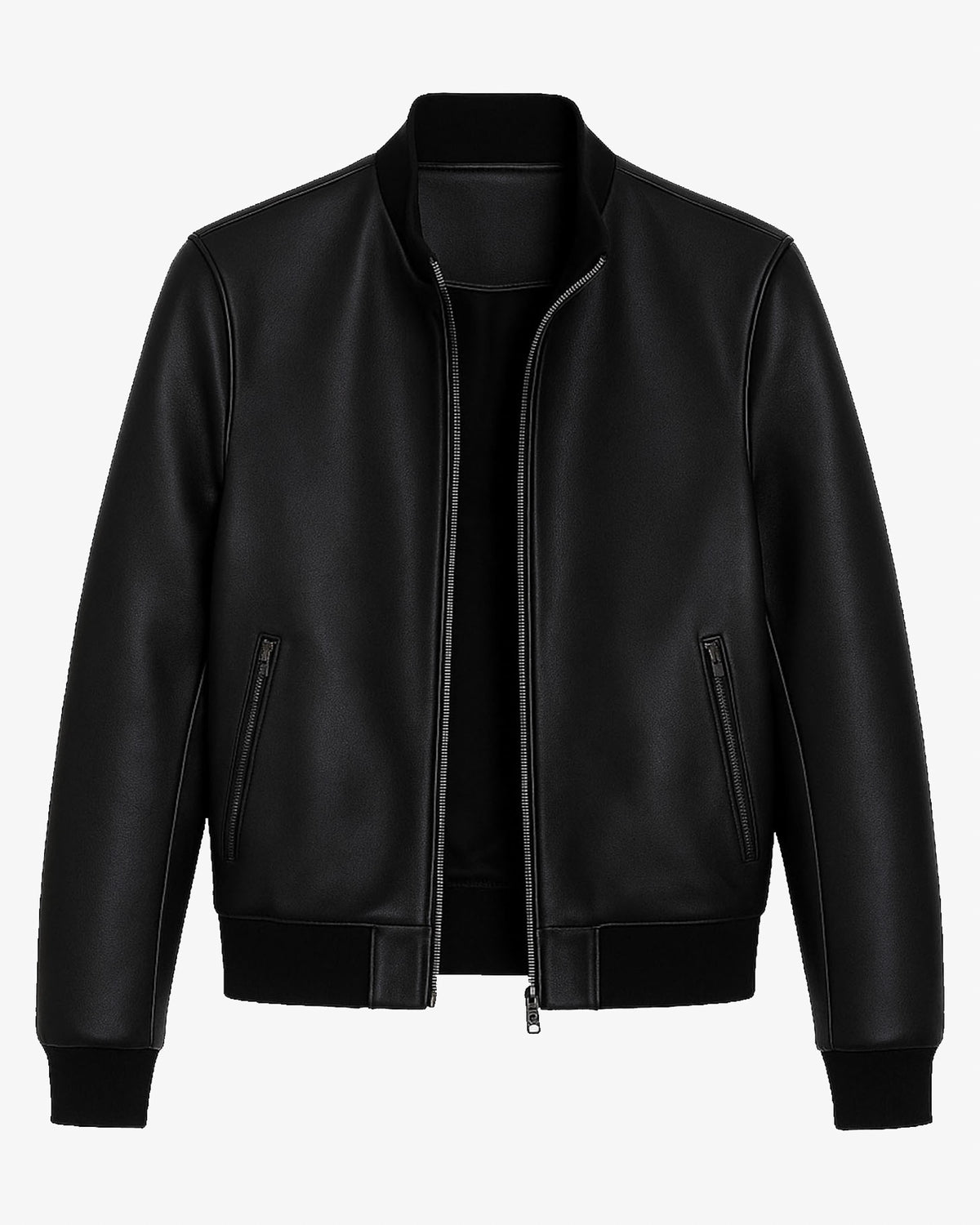 Viterbo – Classic Black Leather Bomber Jacket for Men