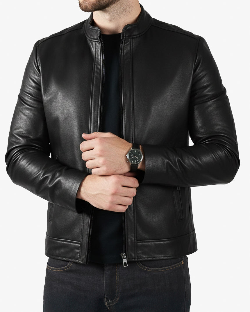 Rimini – Premium Black Leather Shirt Collar Jacket Rimini – Premium Black Leather Shirt Collar Jacket