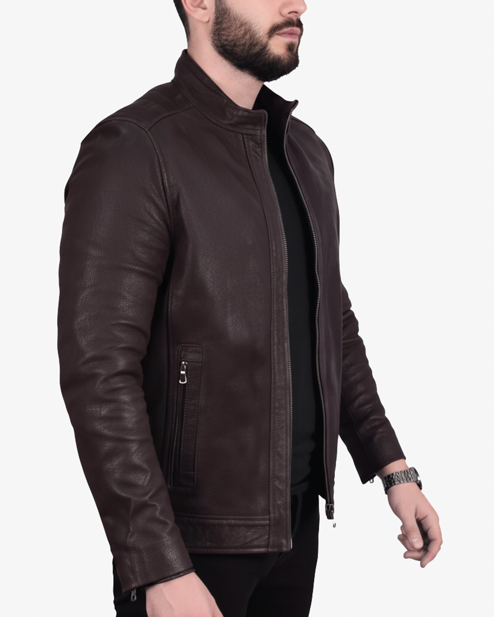 Perugia – Classic Brown Buffalo Leather Biker Jacket Perugia – Classic Brown Buffalo Leather Biker Jacket