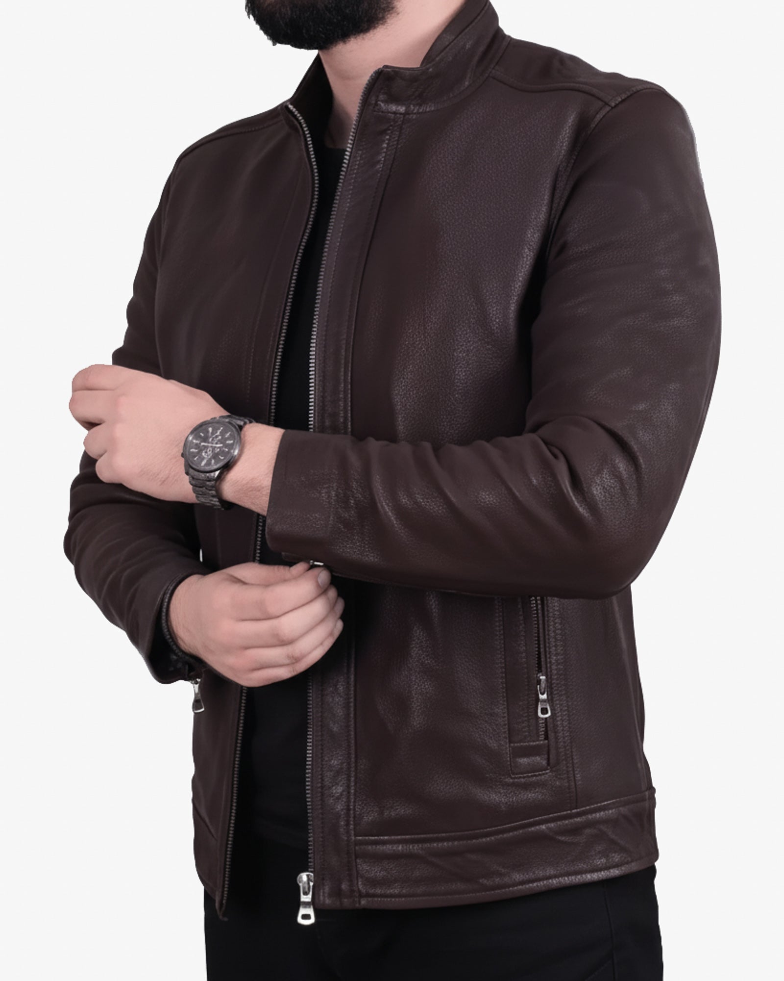Perugia – Classic Brown Buffalo Leather Biker Jacket Perugia – Classic Brown Buffalo Leather Biker Jacket