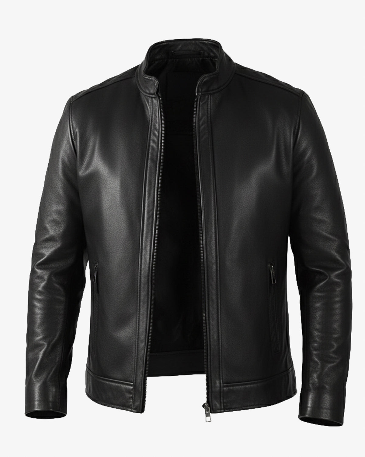 Rimini – Premium Black Leather Shirt Collar Jacket