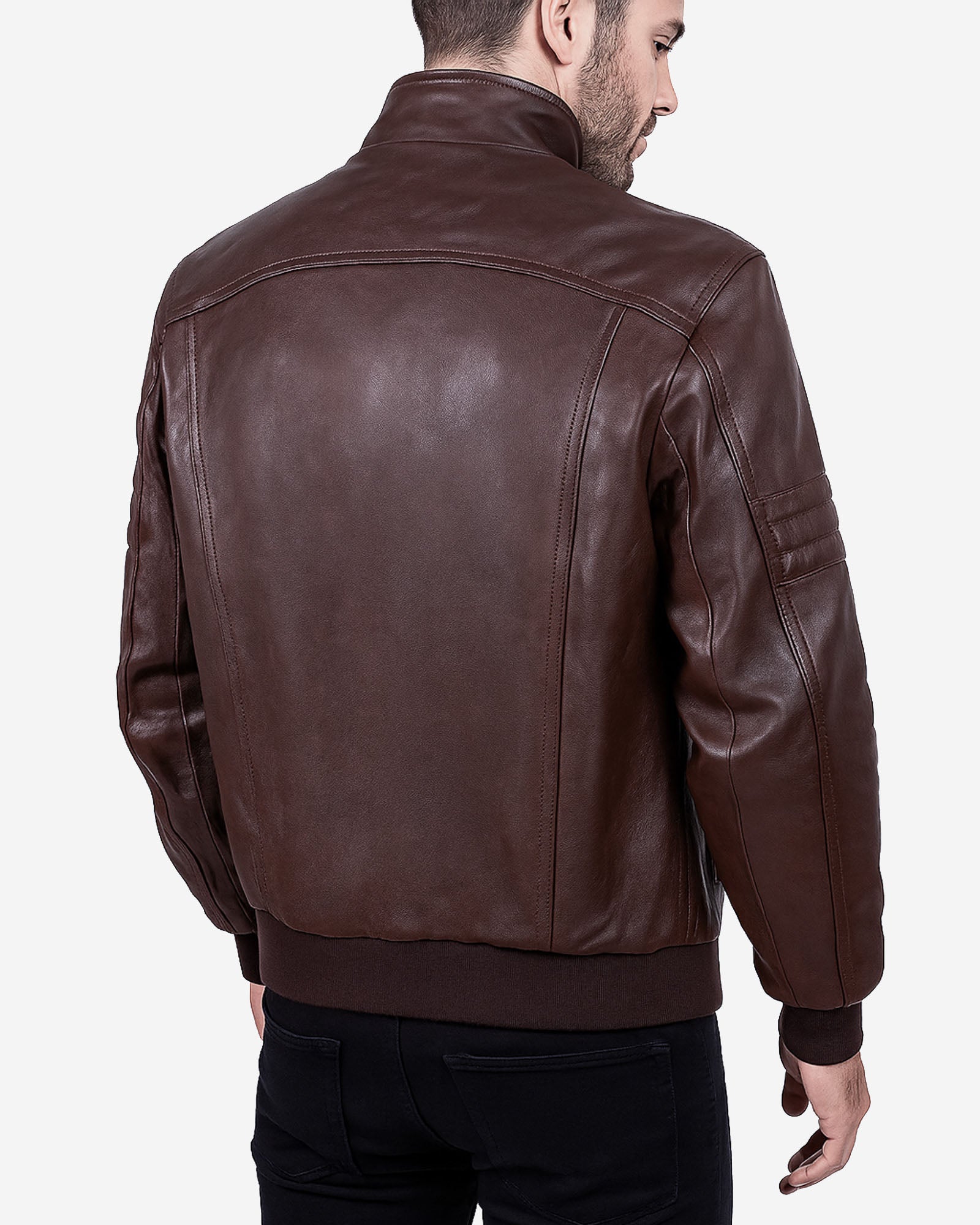 Treviso – Men’s Cognac Brown Leather Biker Jacket Treviso – Men’s Cognac Brown Leather Biker Jacket