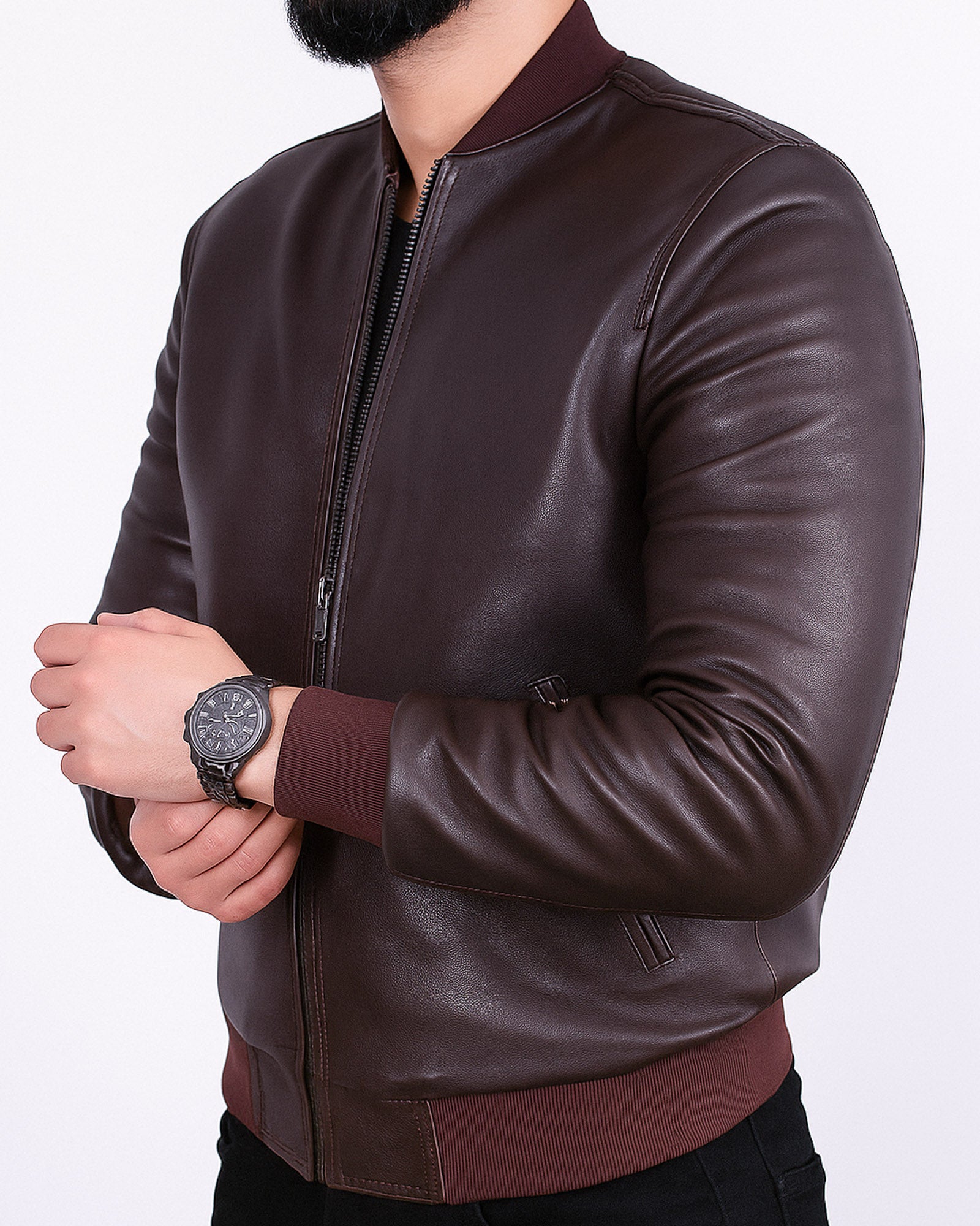 Cremona – Classic Brown Leather Bomber Jacket for Men Cremona – Classic Brown Leather Bomber Jacket for Men