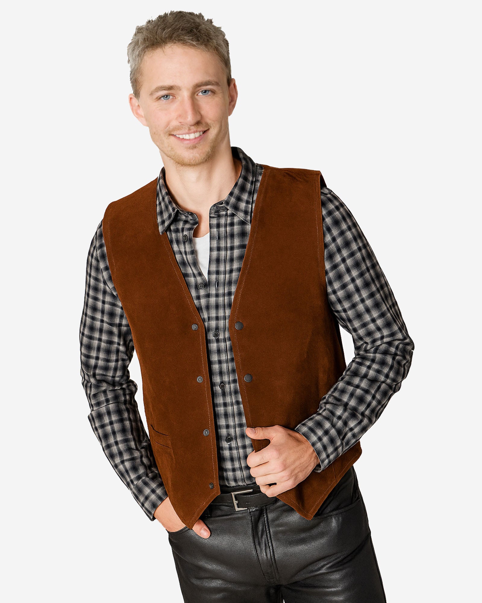Berera – Men’s Brown Suede Leather Vest Berera – Men’s Brown Suede Leather Vest