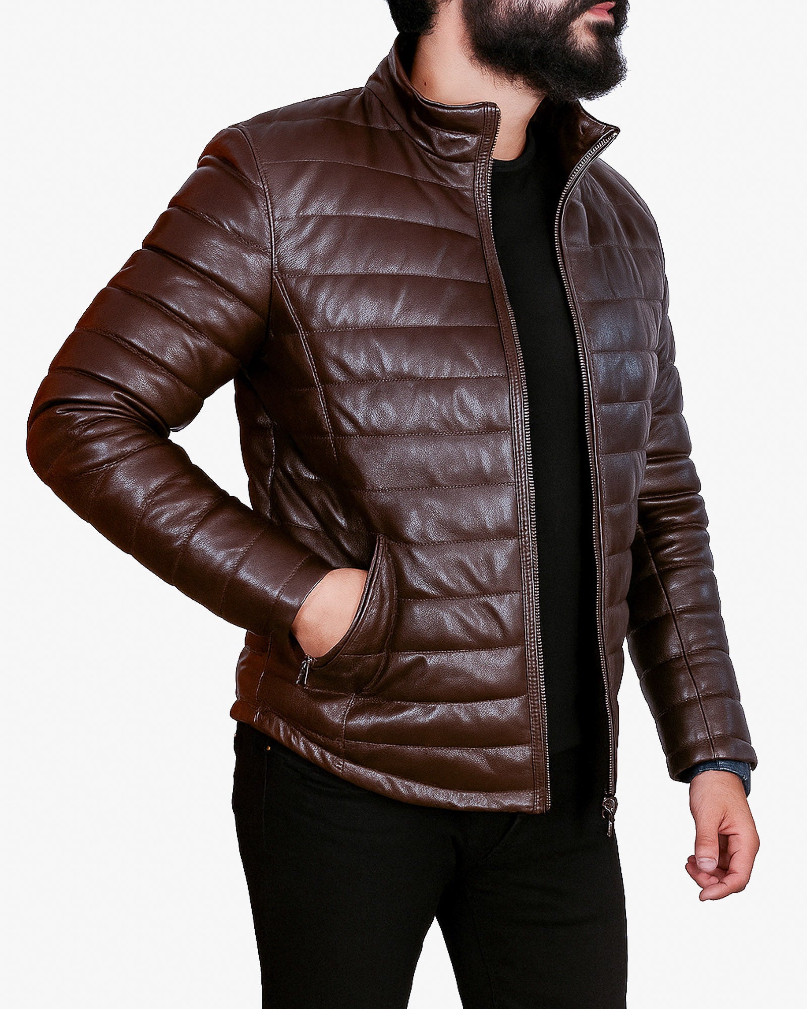 Bolzano – Men’s Dark Brown Quilted Leather Jacket Bolzano – Men’s Dark Brown Quilted Leather Jacket