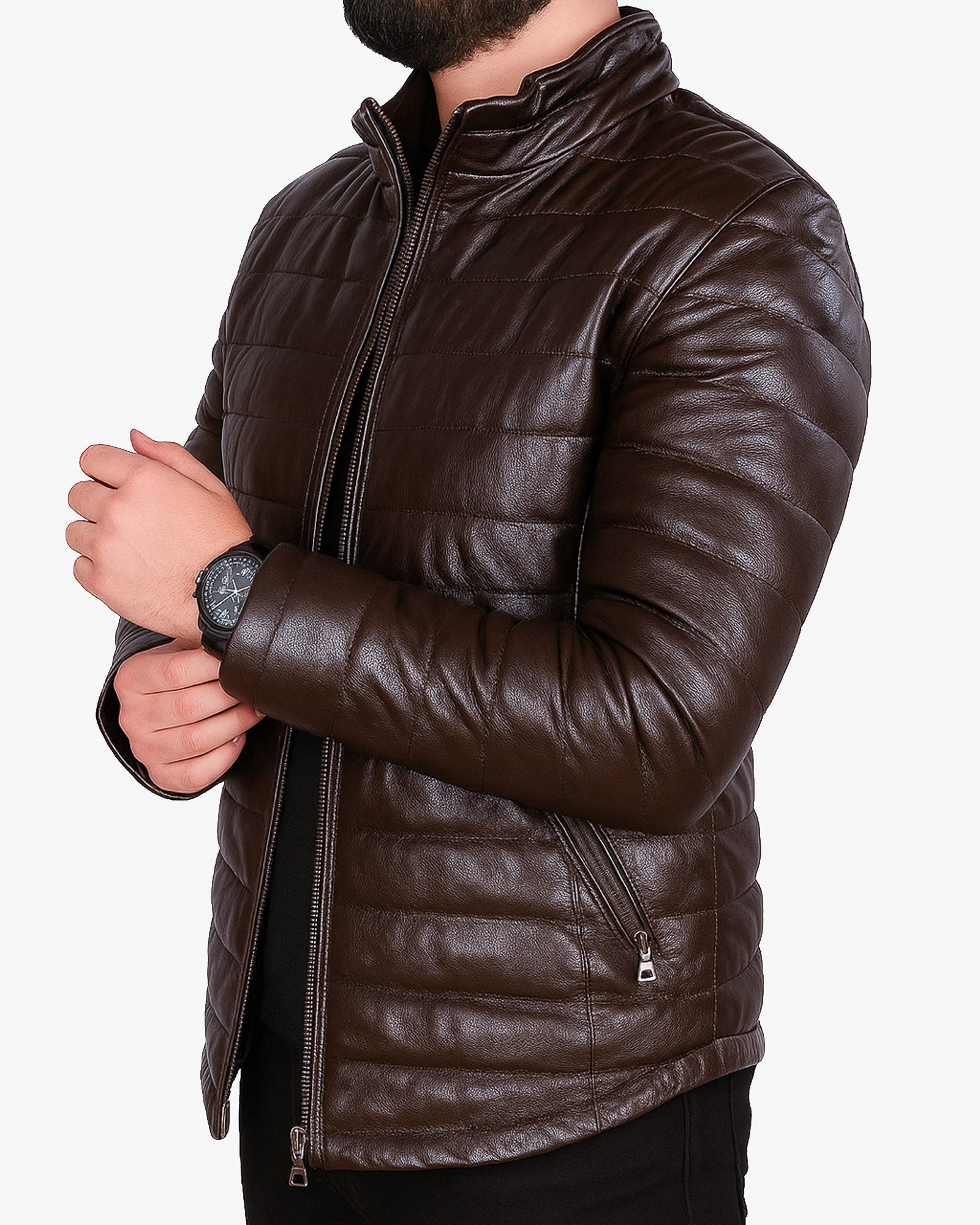 Bolzano – Men’s Dark Brown Quilted Leather Jacket Bolzano – Men’s Dark Brown Quilted Leather Jacket