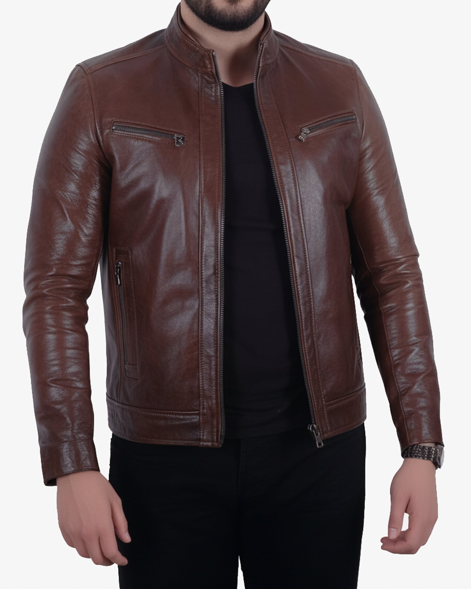 Mantova – Men’s Brown Leather Biker Jacket Mantova – Men’s Brown Leather Biker Jacket