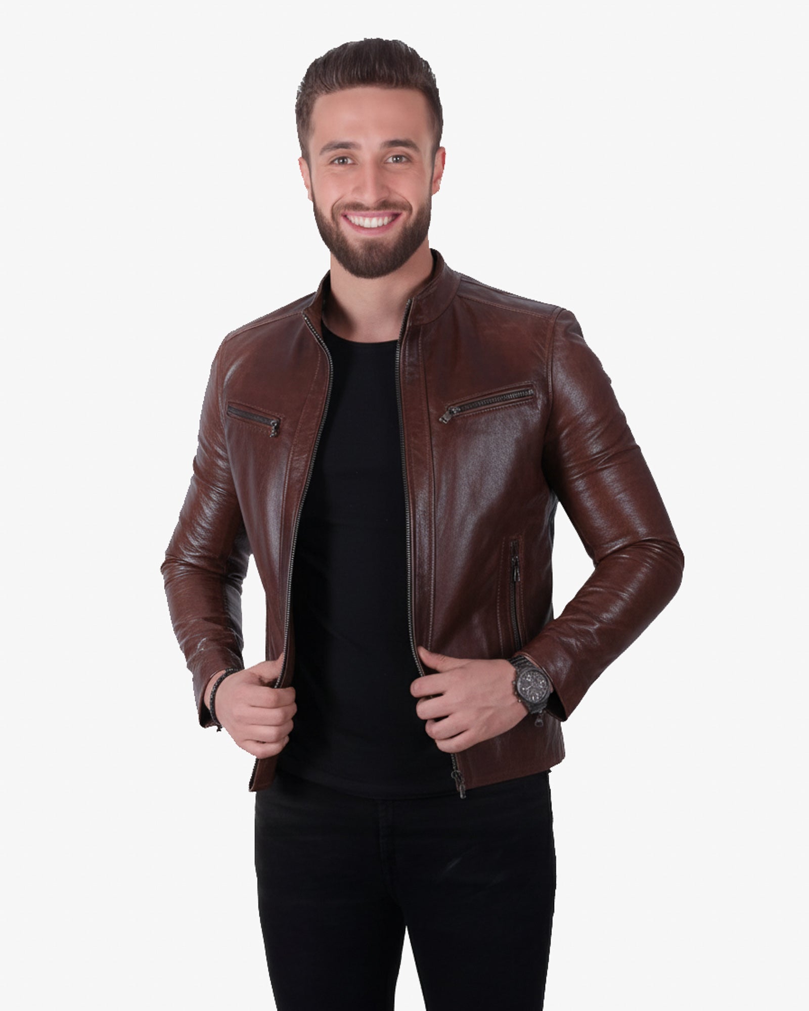 Mantova – Men’s Brown Leather Biker Jacket Mantova – Men’s Brown Leather Biker Jacket