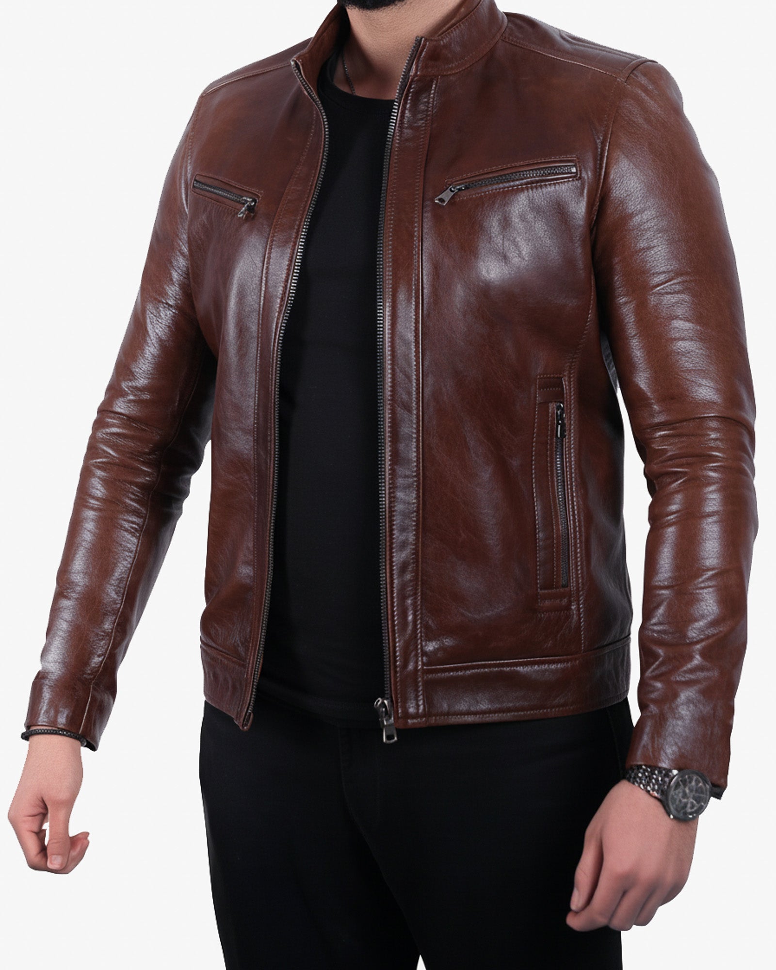 Mantova – Men’s Brown Leather Biker Jacket Mantova – Men’s Brown Leather Biker Jacket