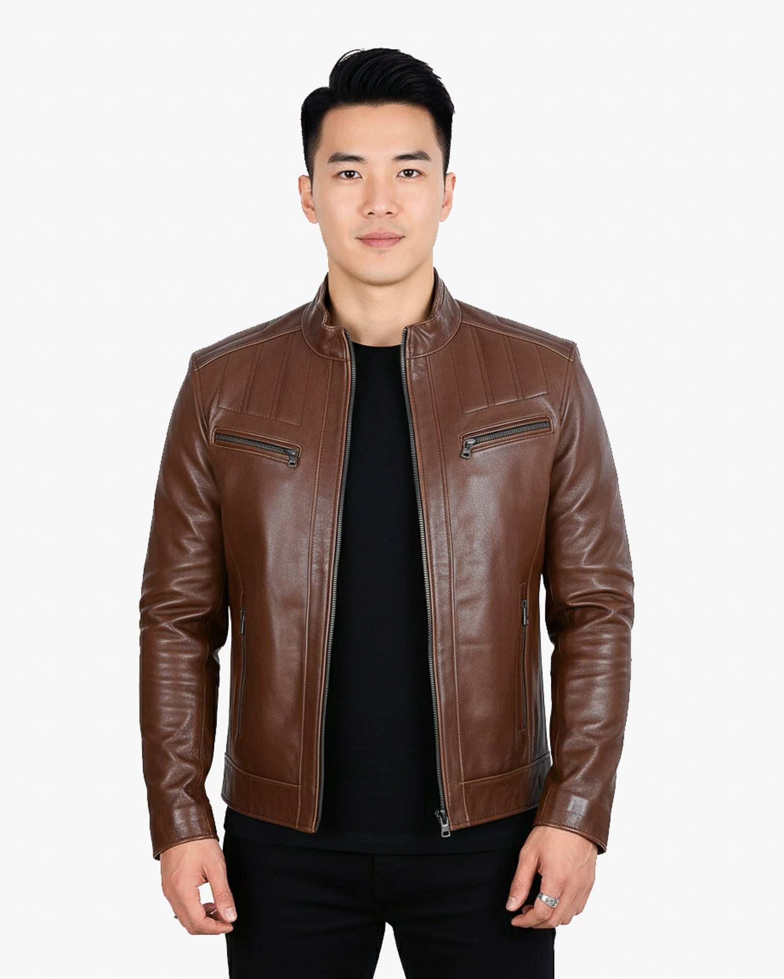 Modena – Men’s Brown Leather Biker Jacket Modena – Men’s Brown Leather Biker Jacket