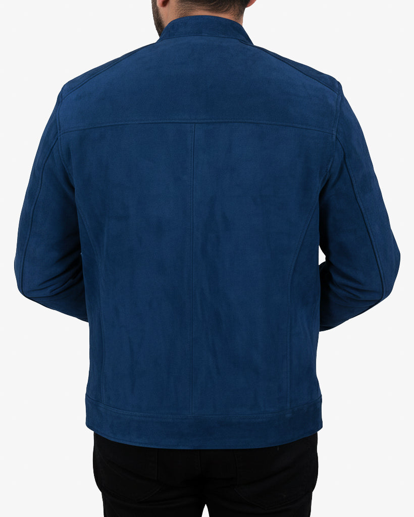 Madena – Classic Blue Suede Leather Jacket for Men Madena – Classic Blue Suede Leather Jacket for Men