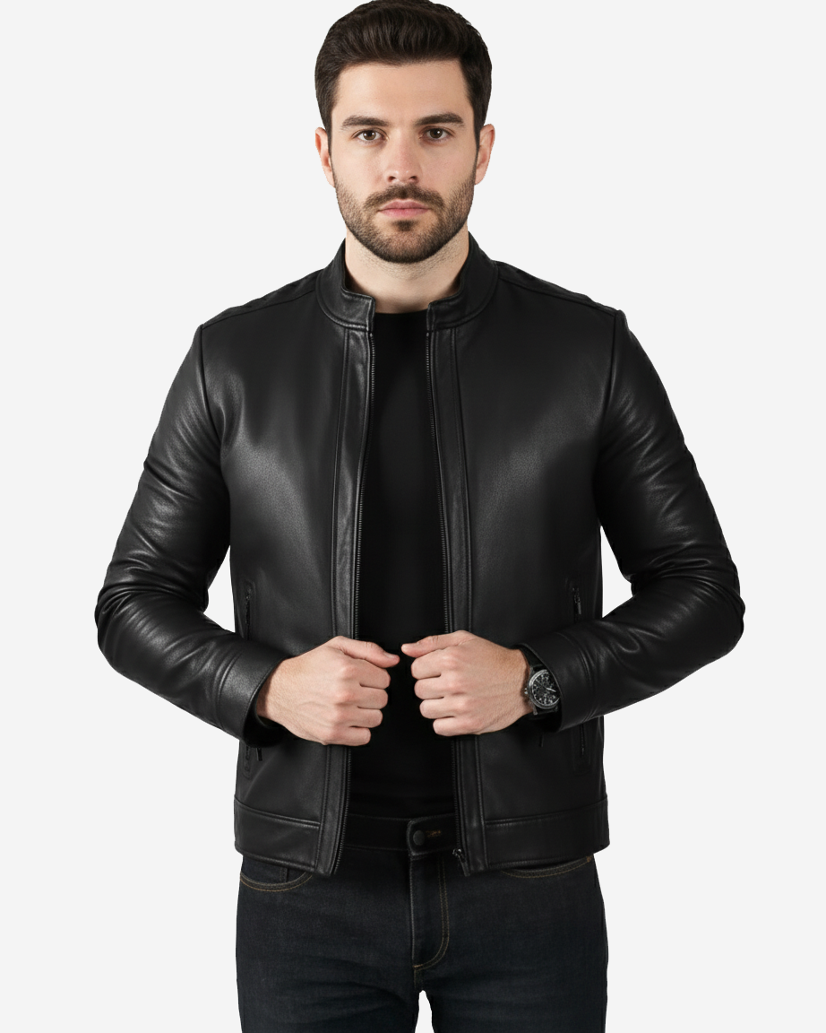 Rimini – Premium Black Leather Shirt Collar Jacket Rimini – Premium Black Leather Shirt Collar Jacket
