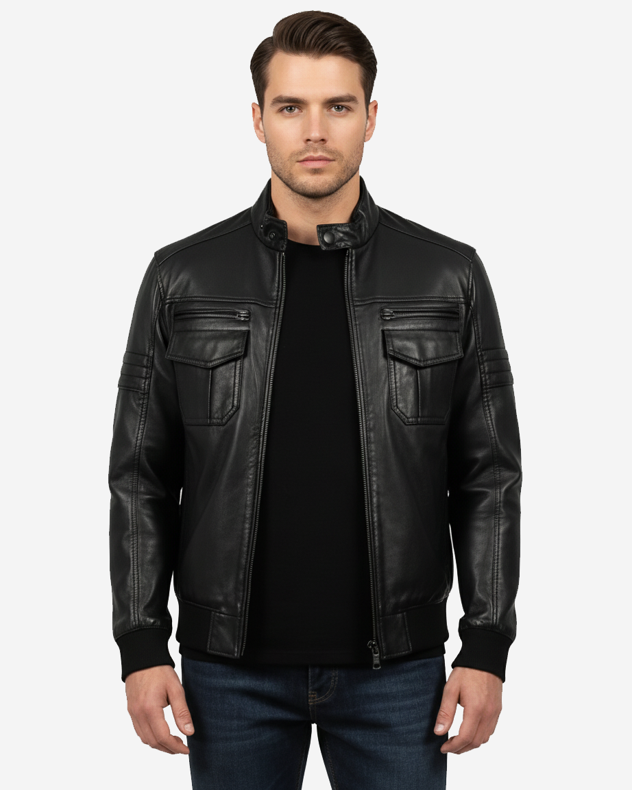 Lazio – Premium Black Leather Flight Jacket Lazio – Premium Black Leather Flight Jacket