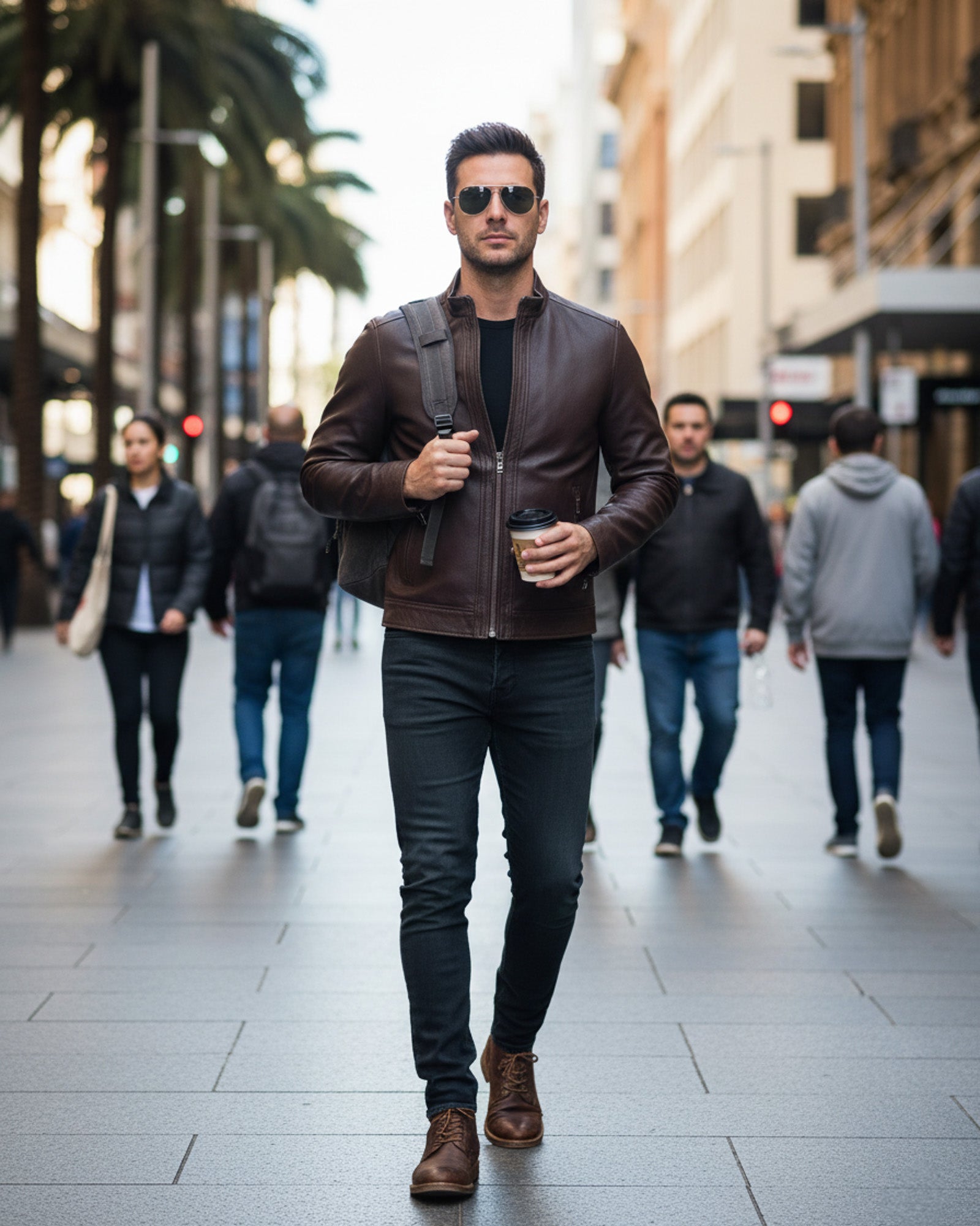 Perugia – Classic Brown Buffalo Leather Biker Jacket Perugia – Classic Brown Buffalo Leather Biker Jacket