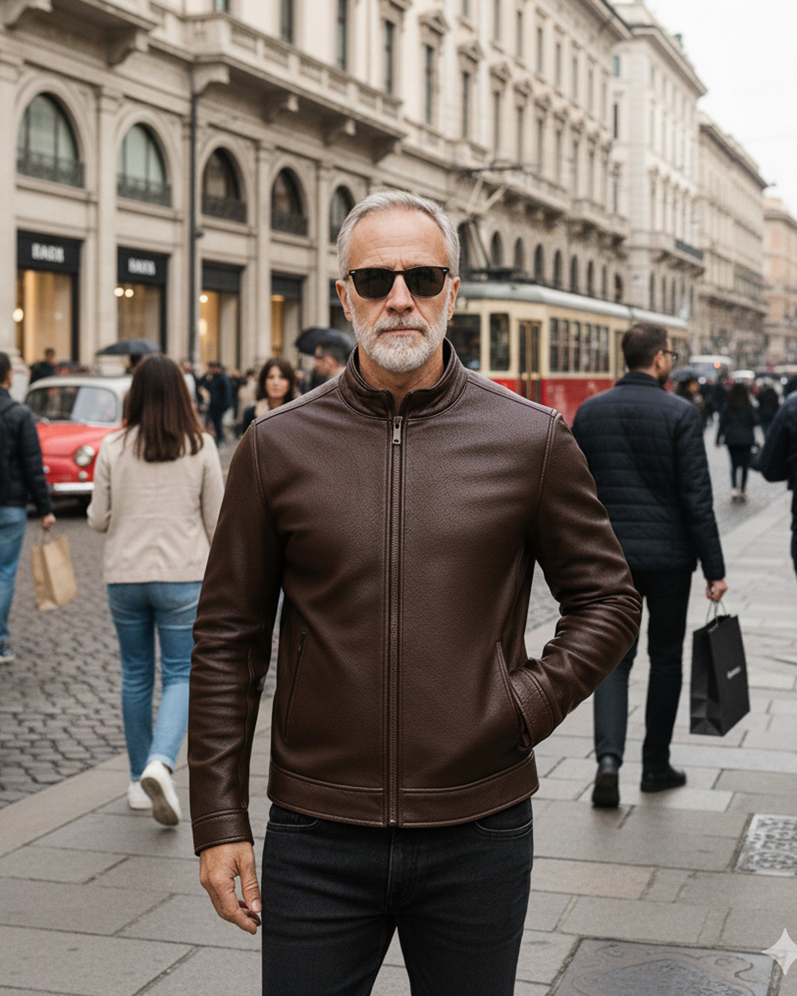 Perugia – Classic Brown Buffalo Leather Biker Jacket Perugia – Classic Brown Buffalo Leather Biker Jacket