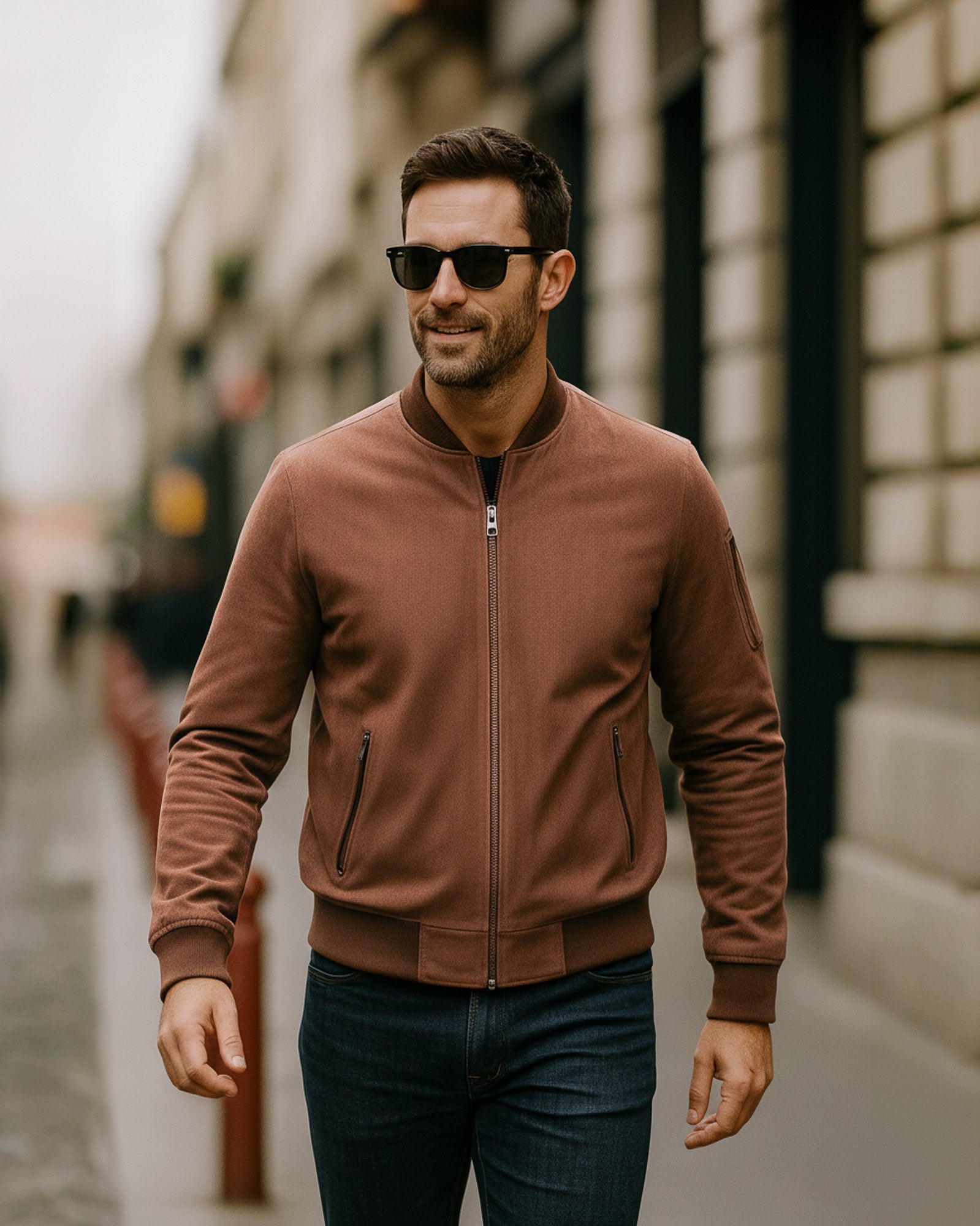 Toscana – Men’s Tobacco Leather Bomber Jacket Toscana – Men’s Tobacco Leather Bomber Jacket