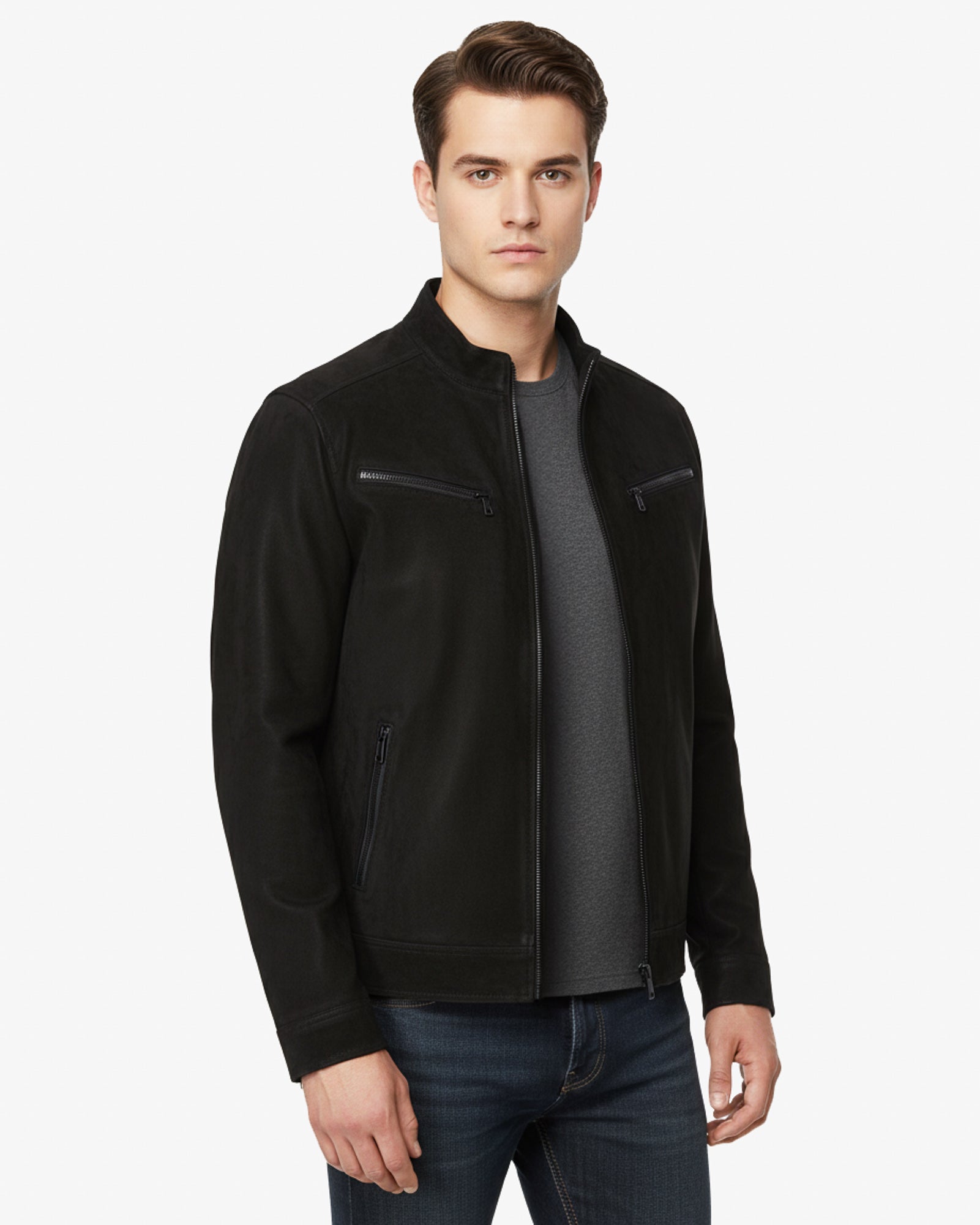 Vicenza – Classic Black Biker Leather Jacket for Men Vicenza – Classic Black Biker Leather Jacket for Men