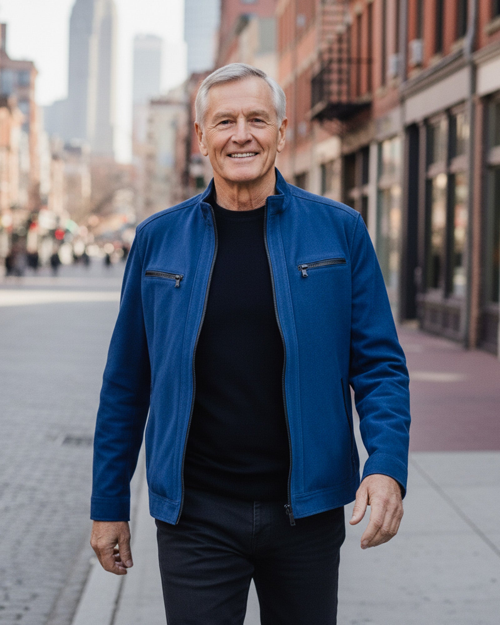 Madena – Classic Blue Suede Leather Jacket for Men Madena – Classic Blue Suede Leather Jacket for Men