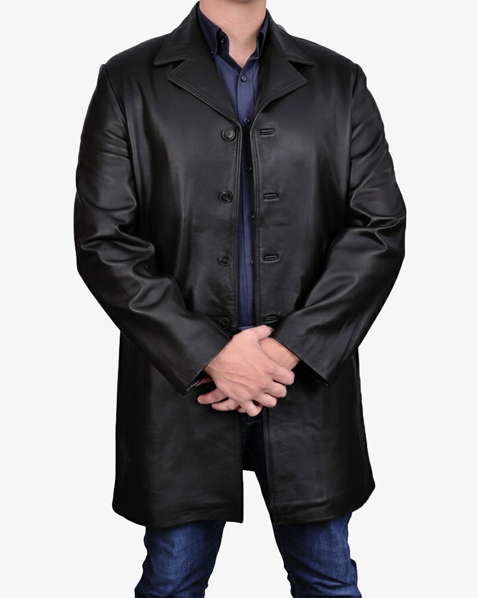 Varese – Premium Black Leather Overcoat for Men Varese – Premium Black Leather Overcoat for Men