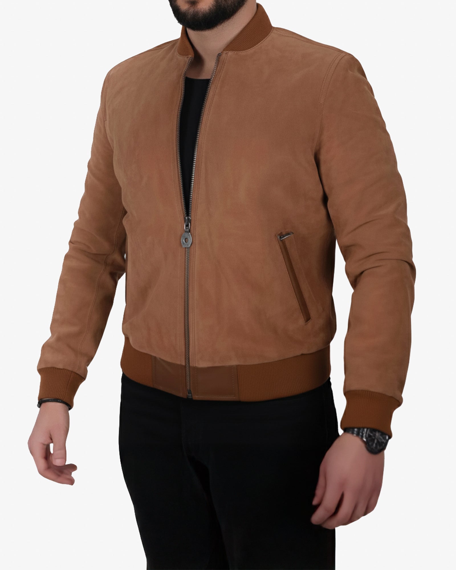Lecce – Men’s Cognac Leather Bomber Jacket Lecce – Men’s Cognac Leather Bomber Jacket