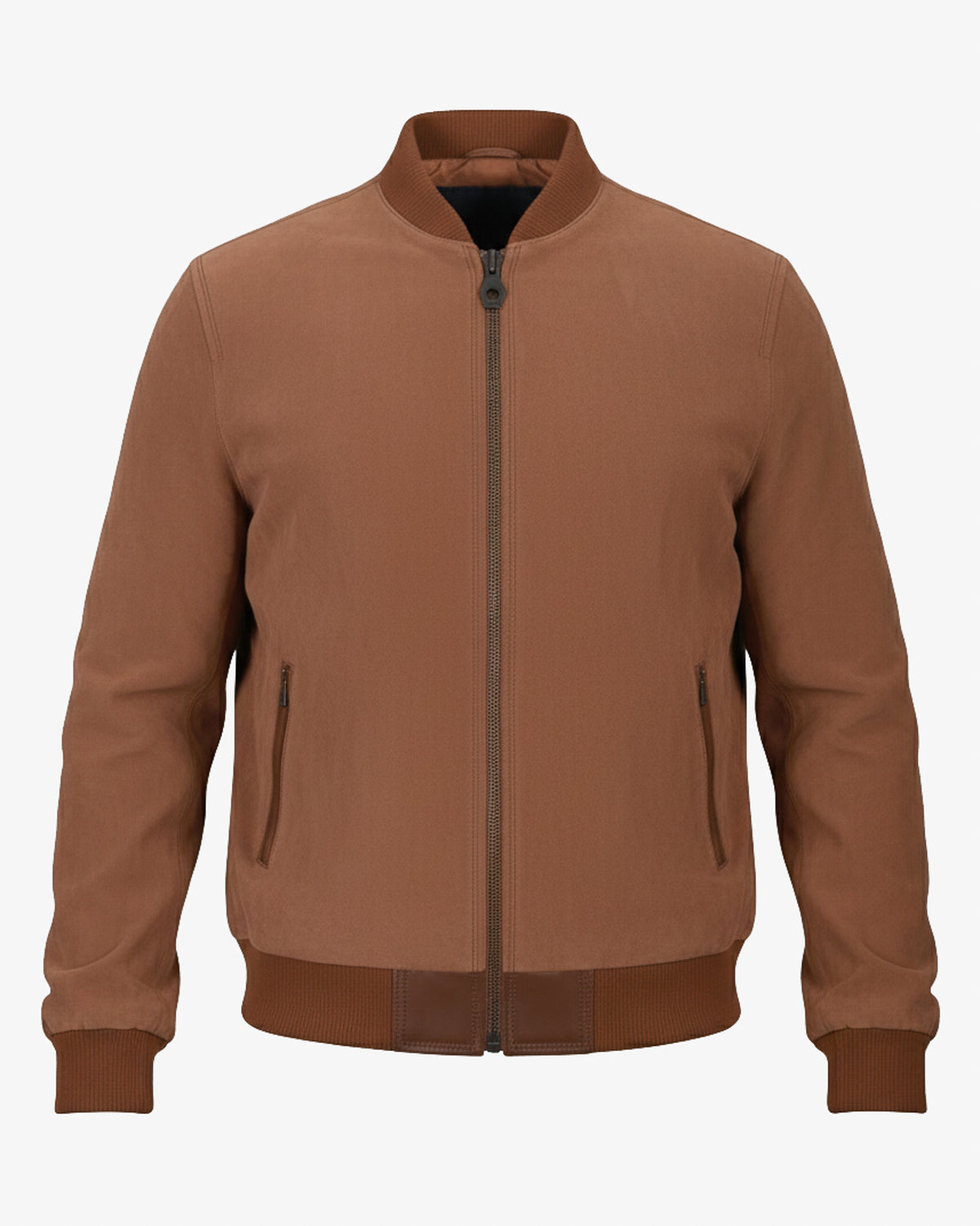 Lecce – Men’s Cognac Leather Bomber Jacket