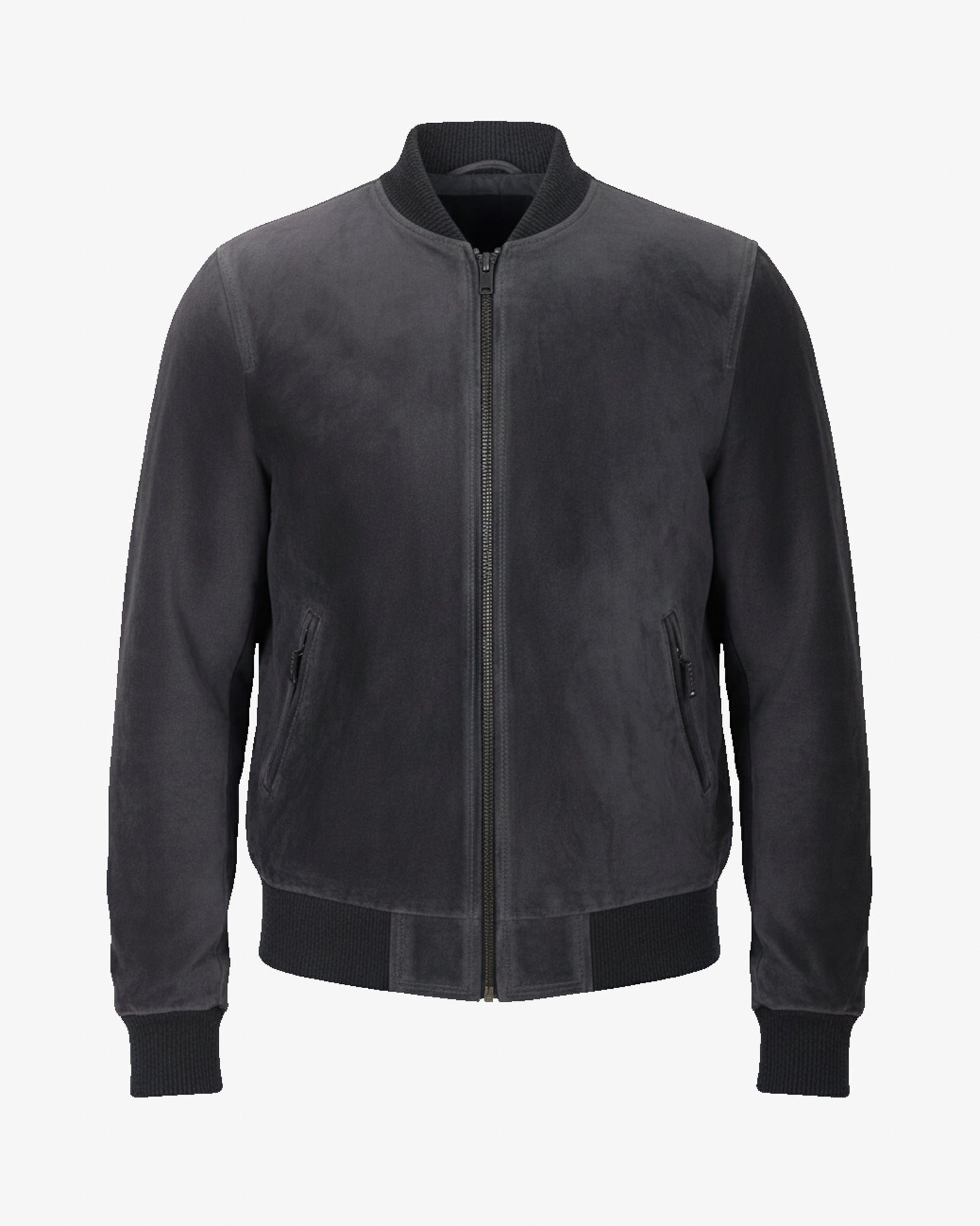 Lugo – Grey Suede Bomber Jacket for Men Lugo – Grey Suede Bomber Jacket for Men