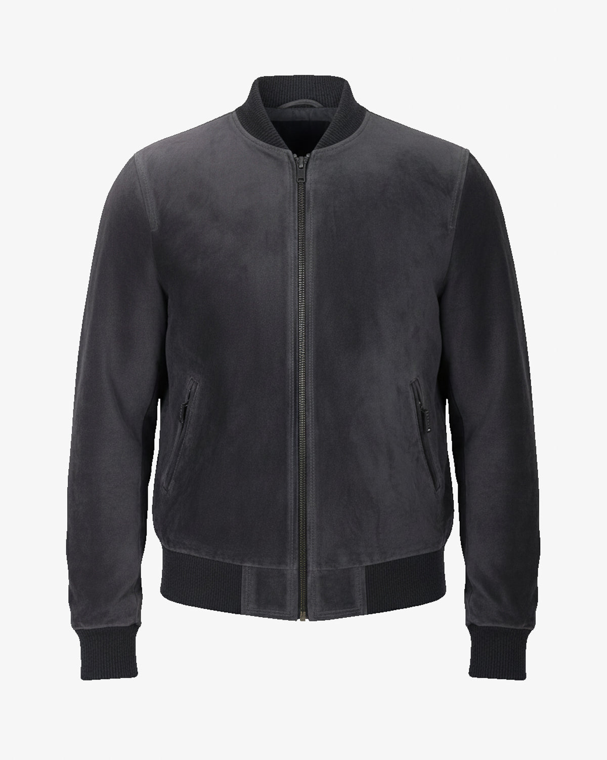 Lugo – Grey Suede Bomber Jacket for Men