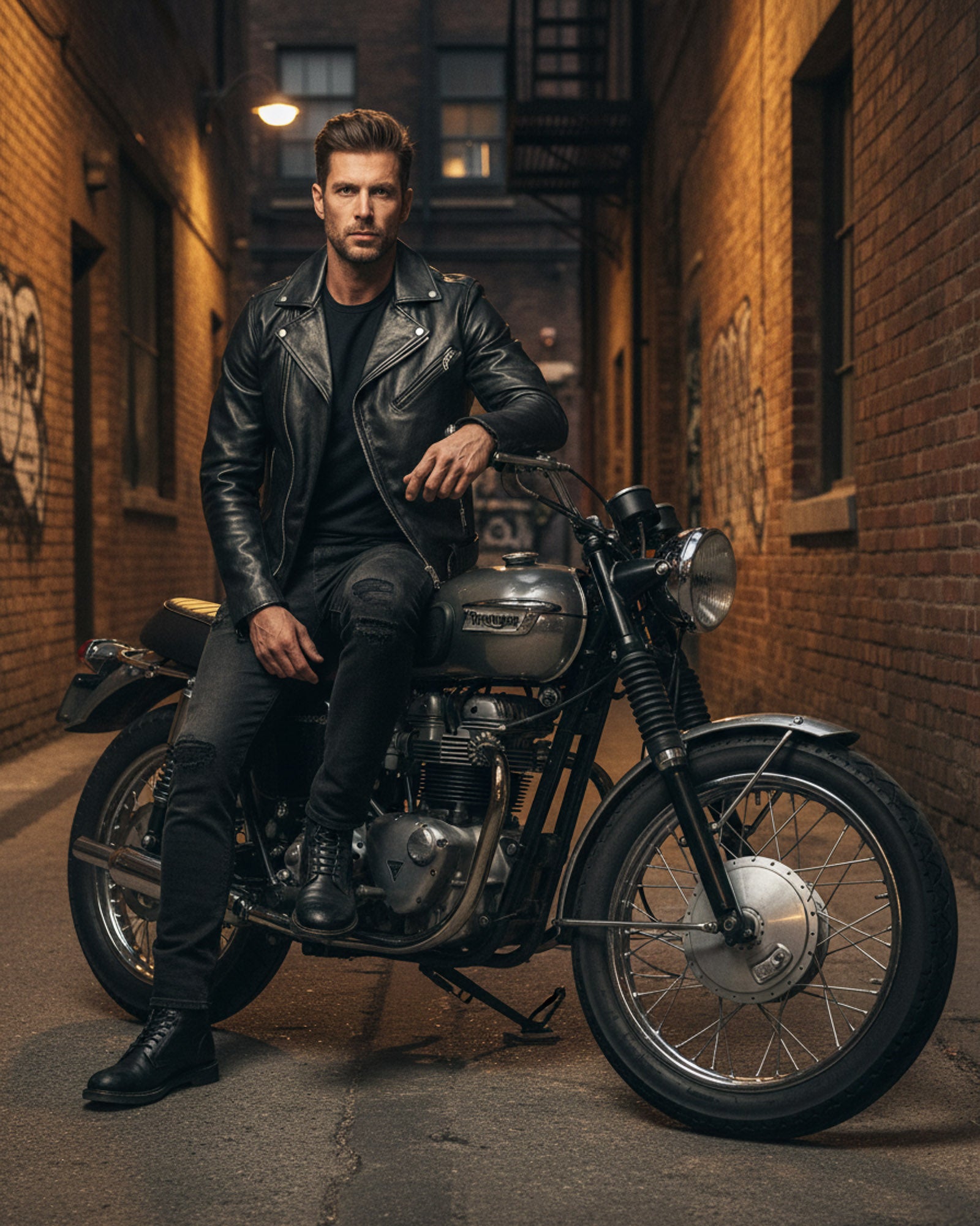Taranto – Premium Black Leather Motorcycle Jacket Taranto – Premium Black Leather Motorcycle Jacket
