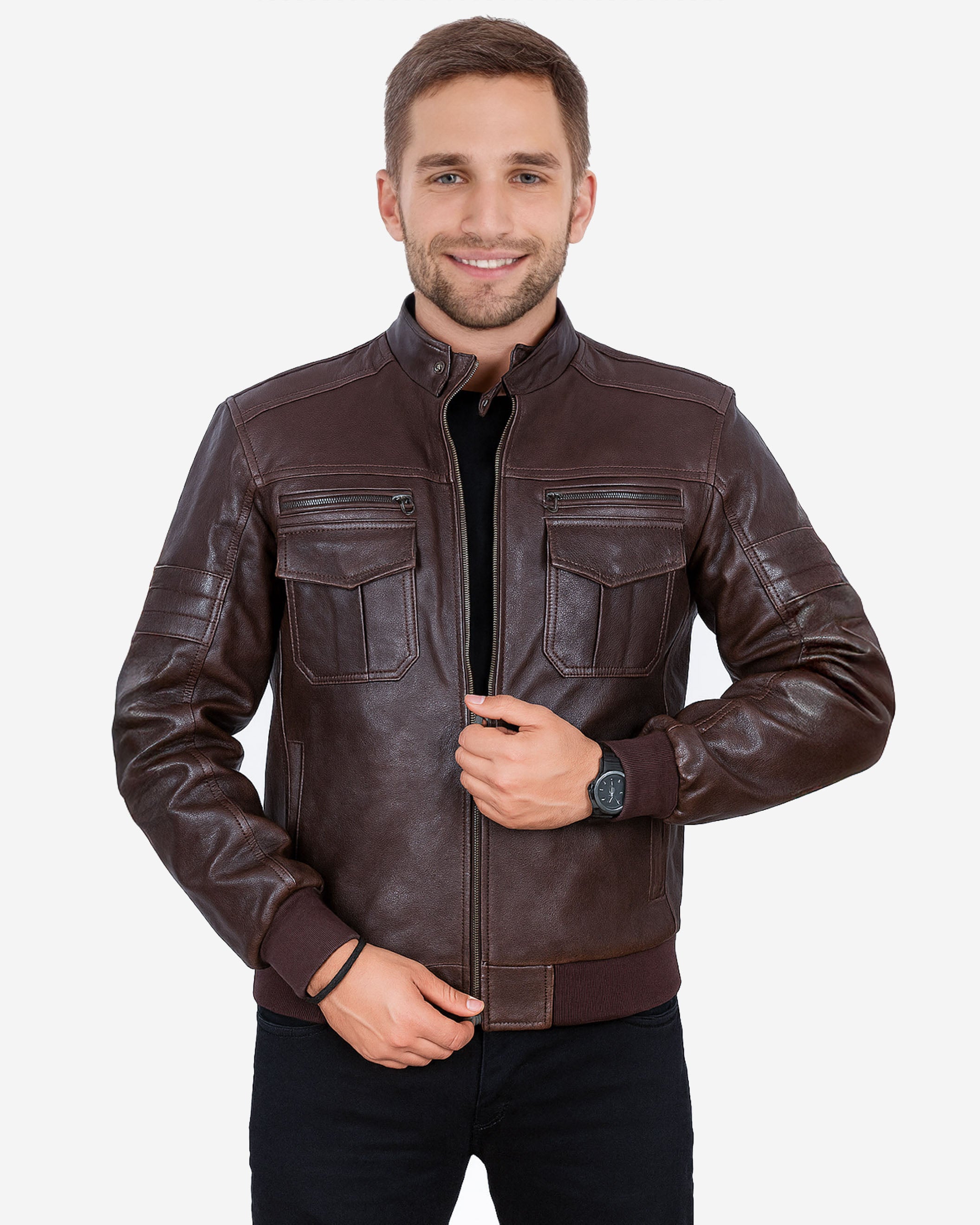 Palermo – Men’s Brown Leather Biker Jacket Palermo – Men’s Brown Leather Biker Jacket