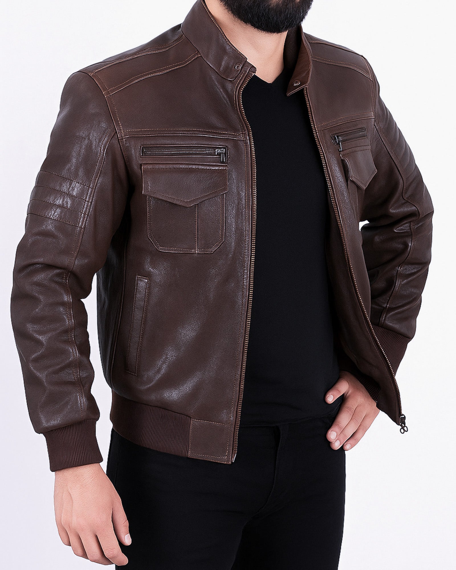 Palermo – Men’s Brown Leather Biker Jacket Palermo – Men’s Brown Leather Biker Jacket