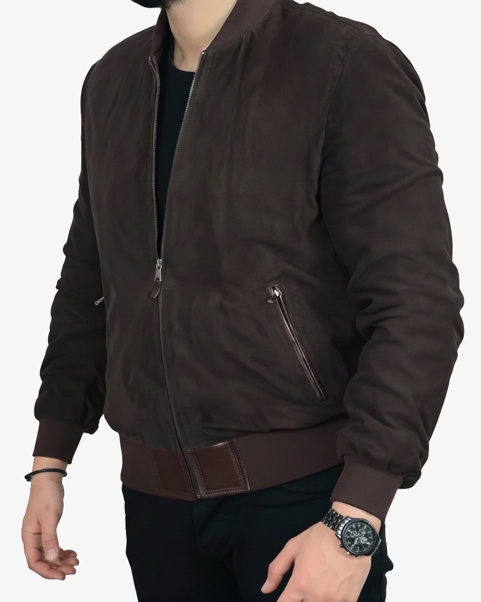 Lucca – Brown Suede Bomber Jacket for Men Lucca – Brown Suede Bomber Jacket for Men