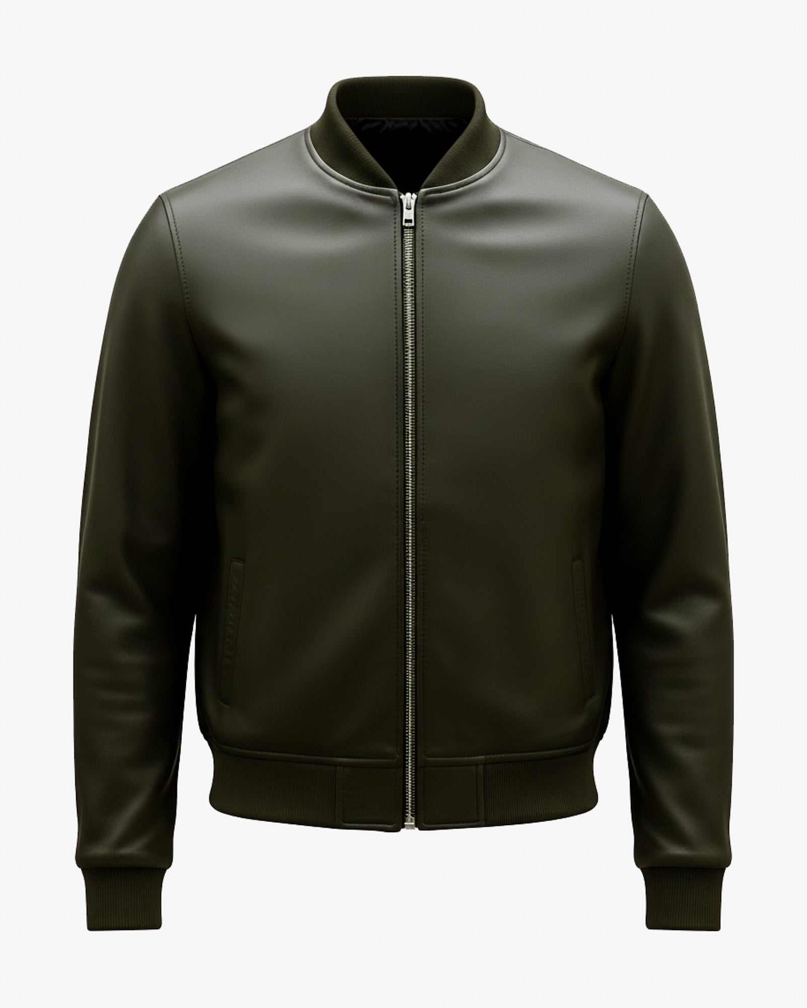 Verda - Premium Olive Leather Bomber Jacket Verda - Premium Olive Leather Bomber Jacket