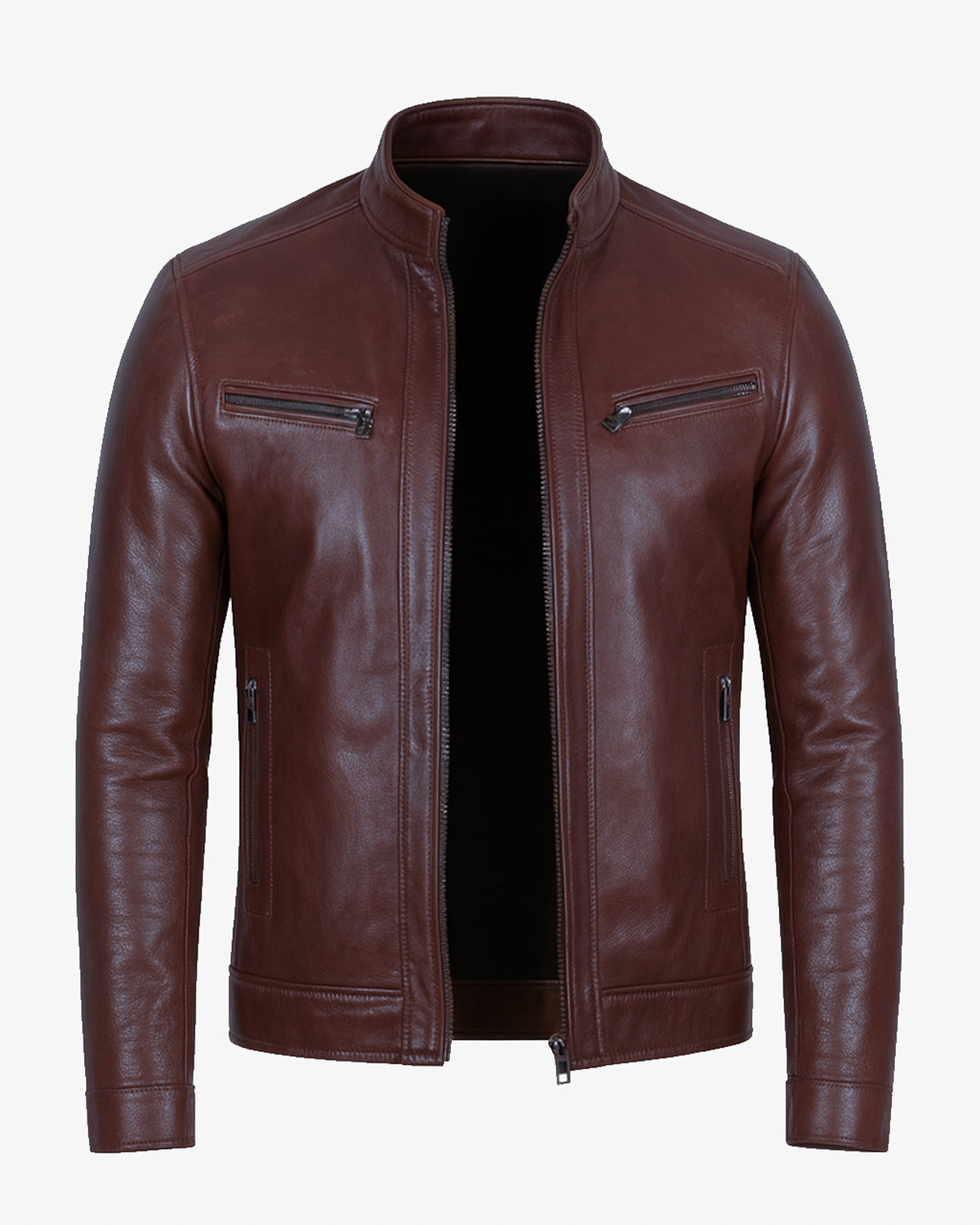 Mantova – Men’s Brown Leather Biker Jacket