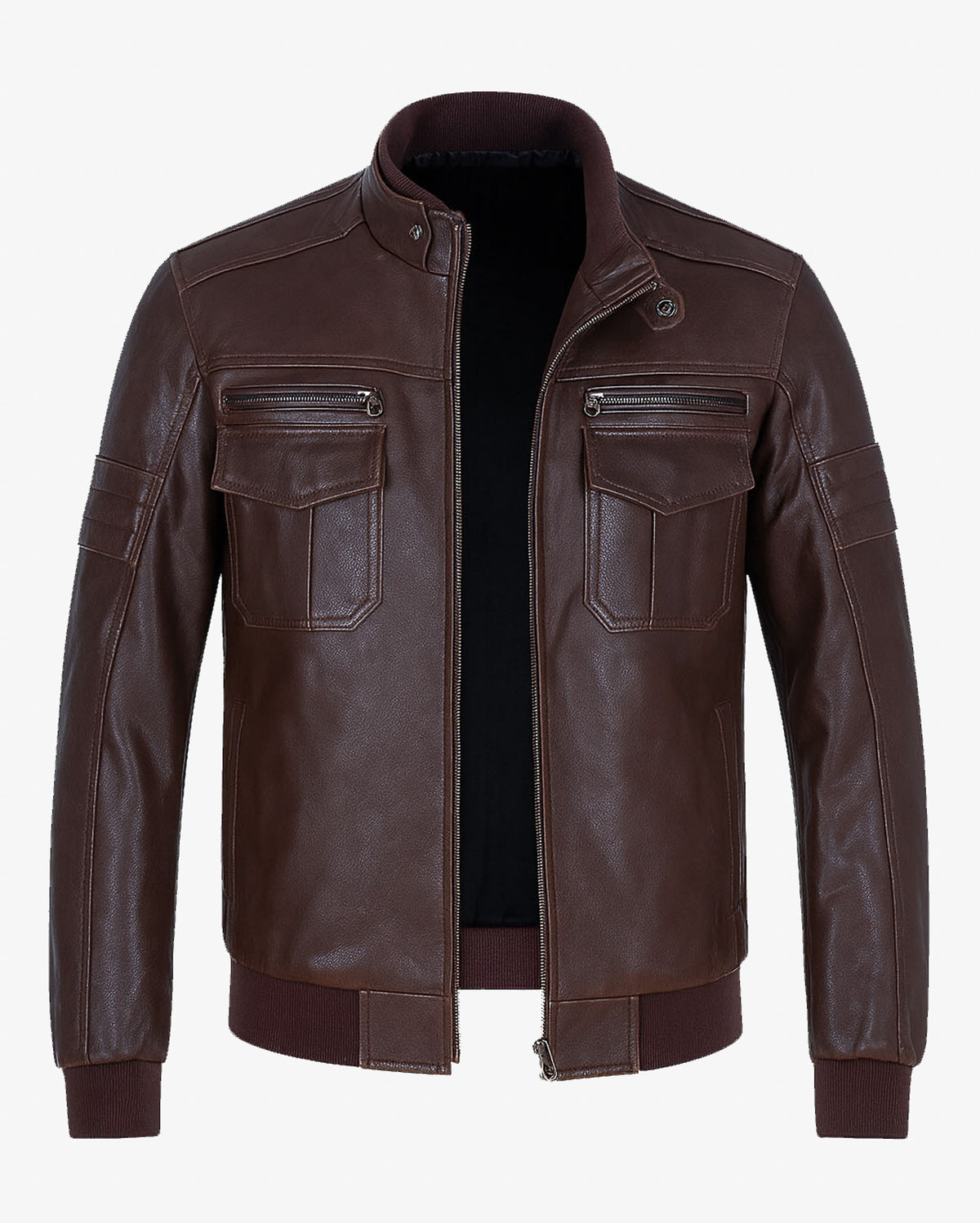 Palermo – Men’s Brown Leather Biker Jacket