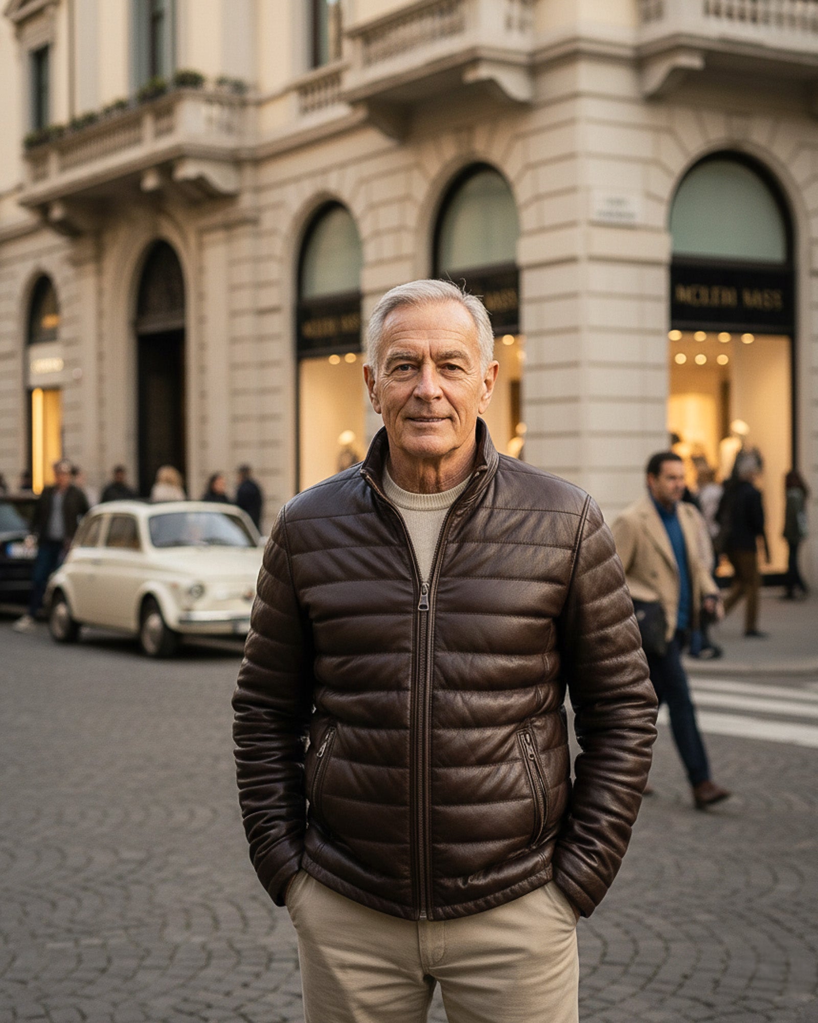 Bolzano – Men’s Dark Brown Quilted Leather Jacket