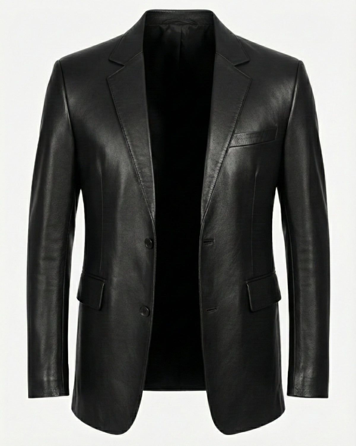Parma – Classic Black Leather Suit Jacket for Men