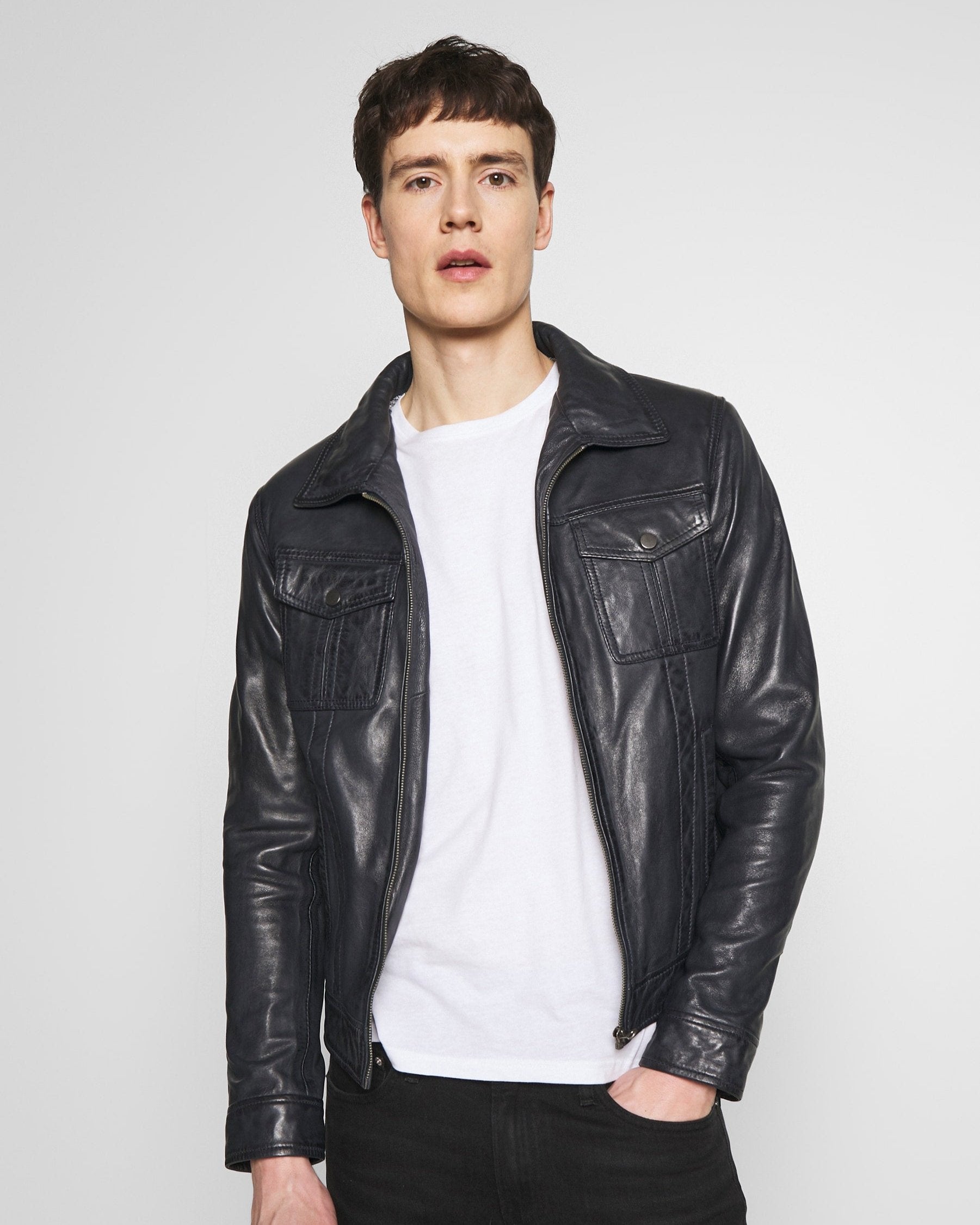 Mason Hass Leather Bomber Jacket