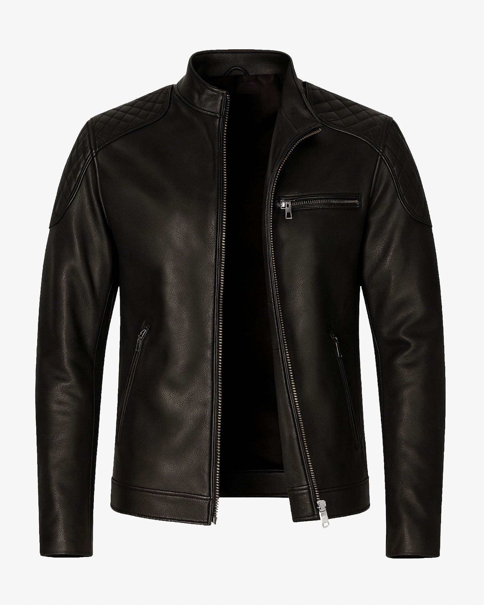 Ortona - Men’s Black Leather Biker Jacket