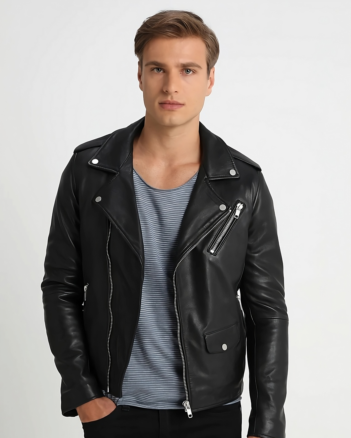 Dark Knight Leather Biker Jacket