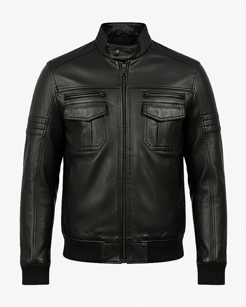 Lazio – Premium Black Leather Flight Jacket – Benilano