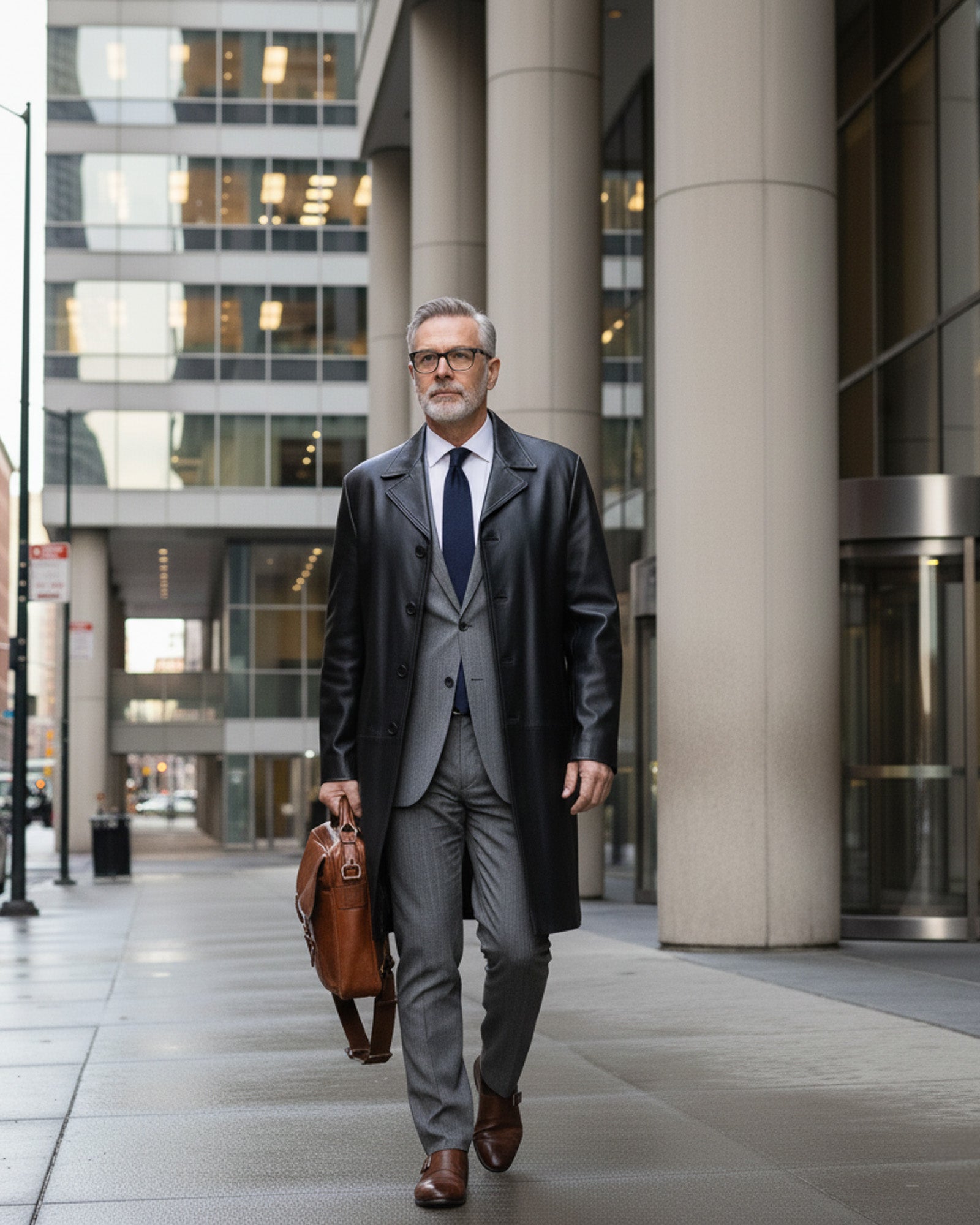 Varese – Premium Black Leather Overcoat for Men