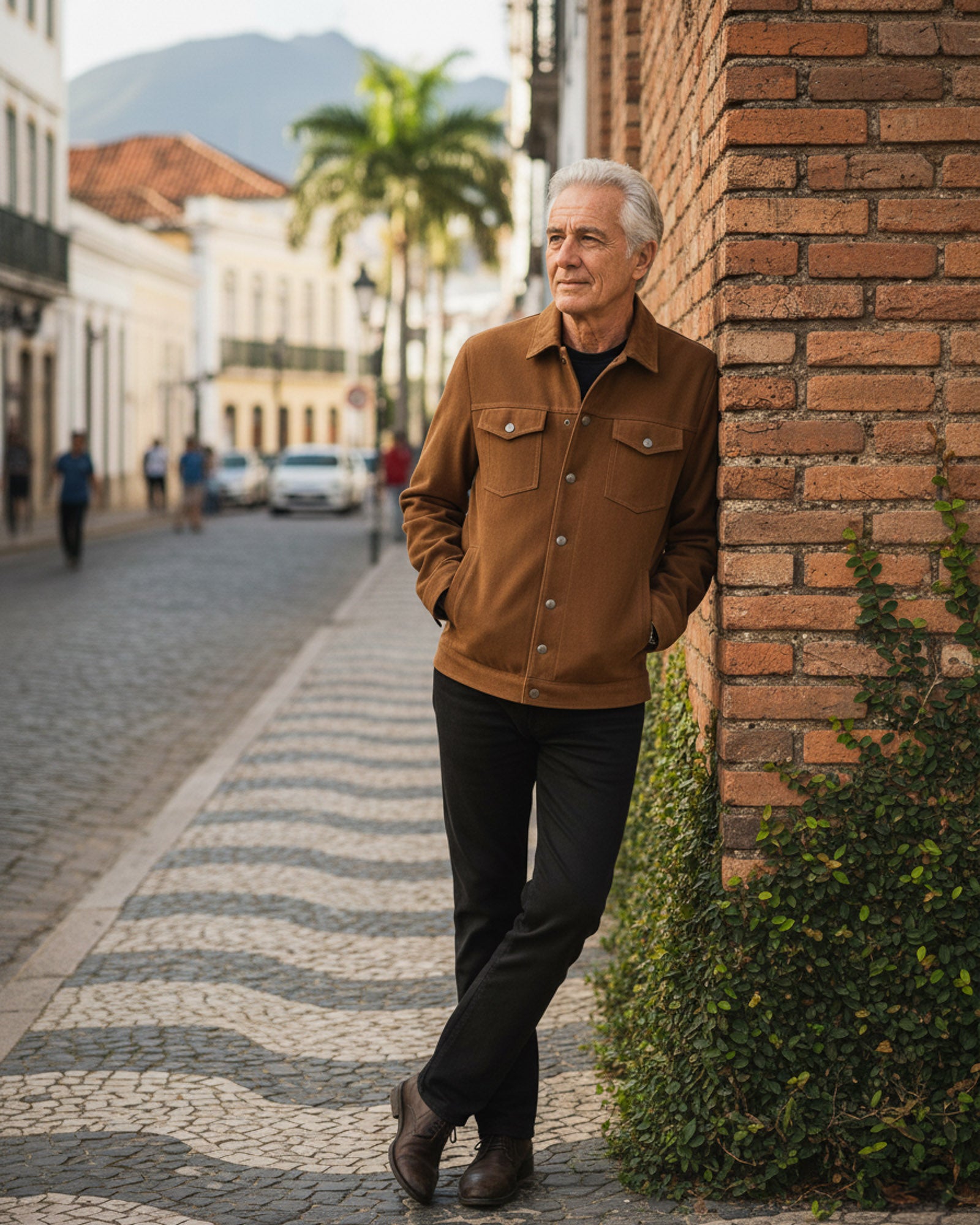Rivoli – Men’s Suede Trucker Leather Jacket
