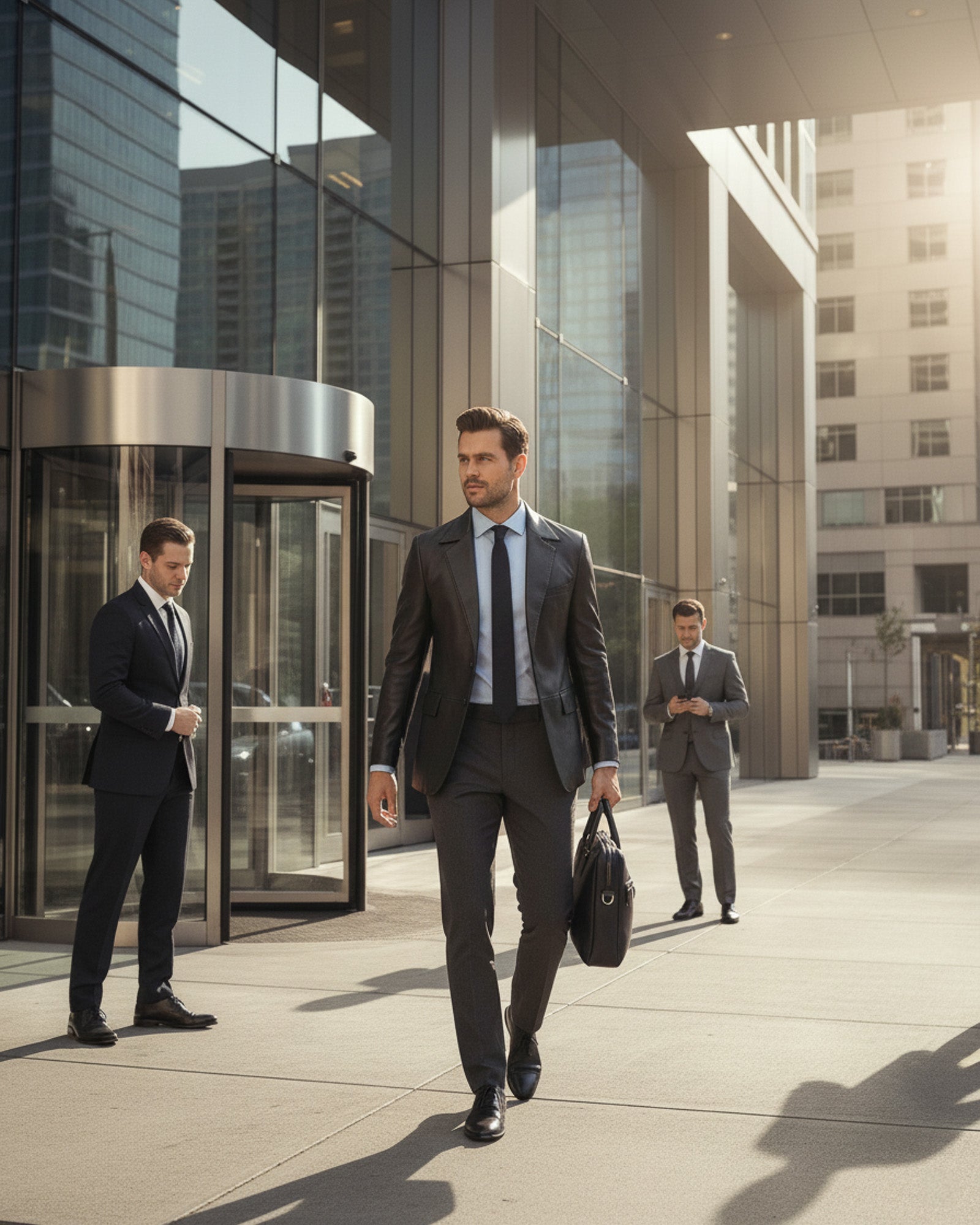 Parma – Classic Black Leather Suit Jacket for Men