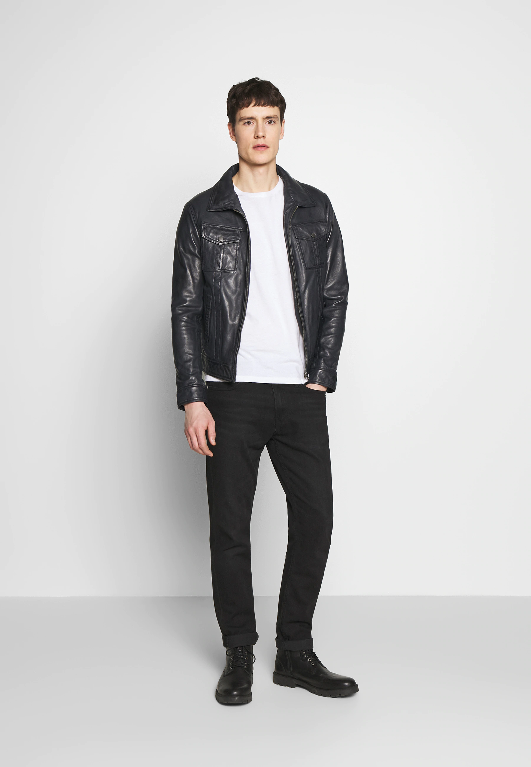 Mason Hass Leather Bomber Jacket